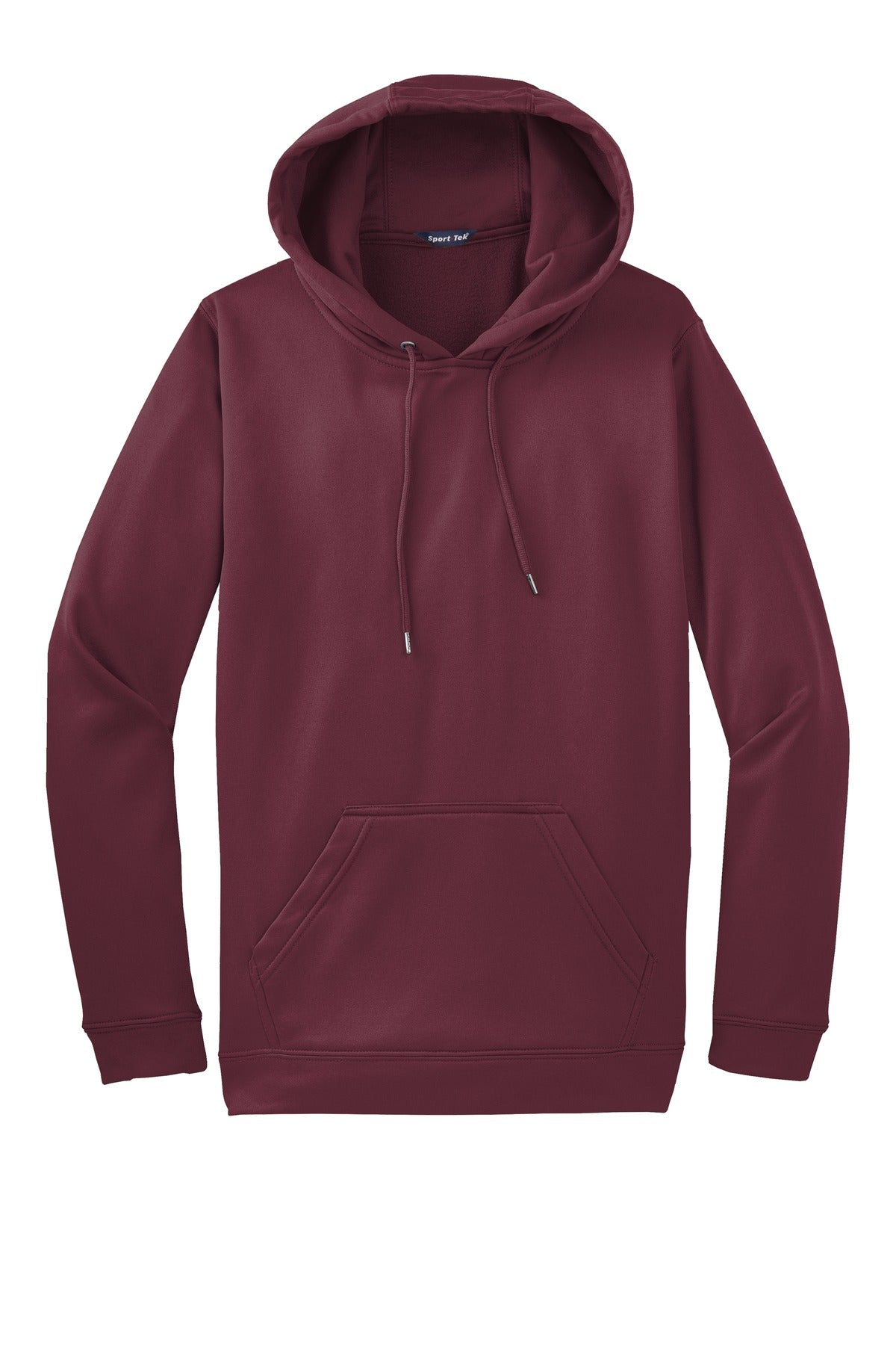 Front View of Maroon Sport-Tek Sport-Wick Fleece Hooded Pullover. F244