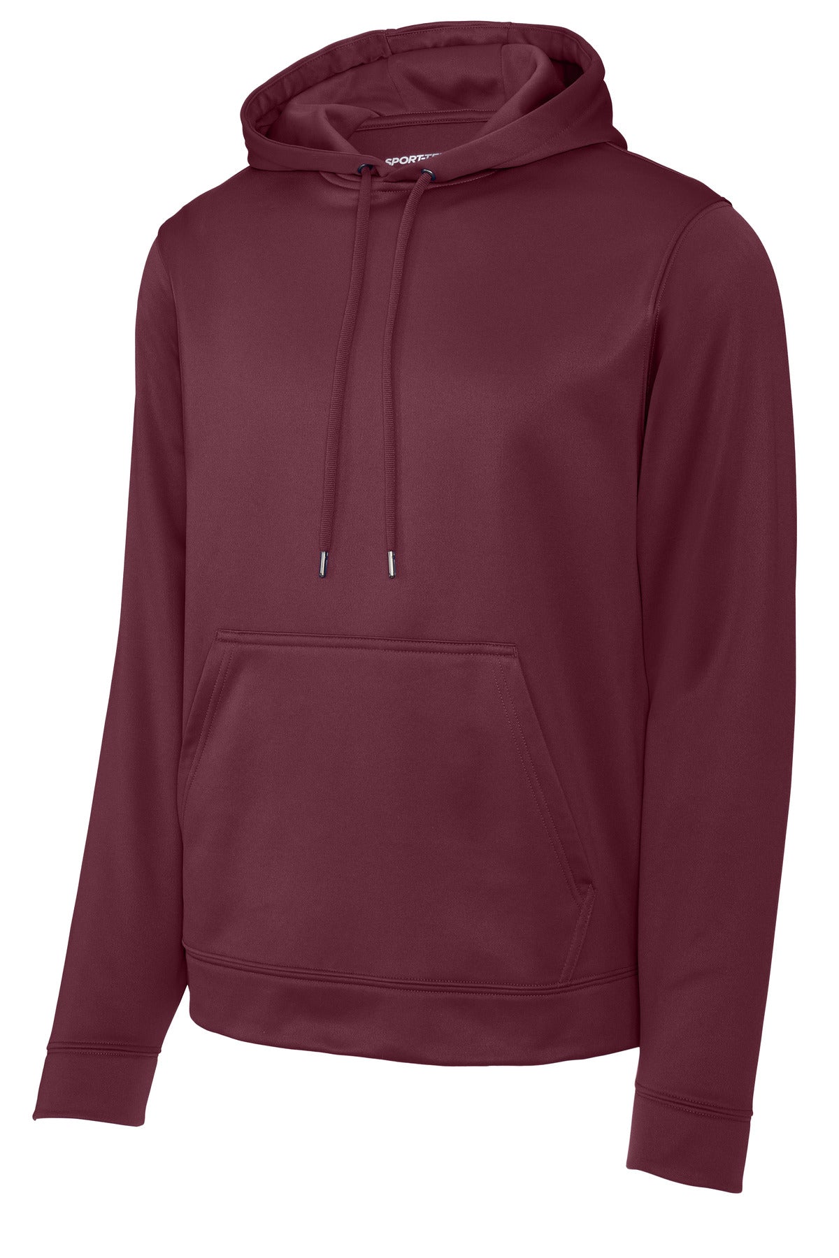 Front View of Maroon Sport-Tek Sport-Wick Fleece Hooded Pullover. F244