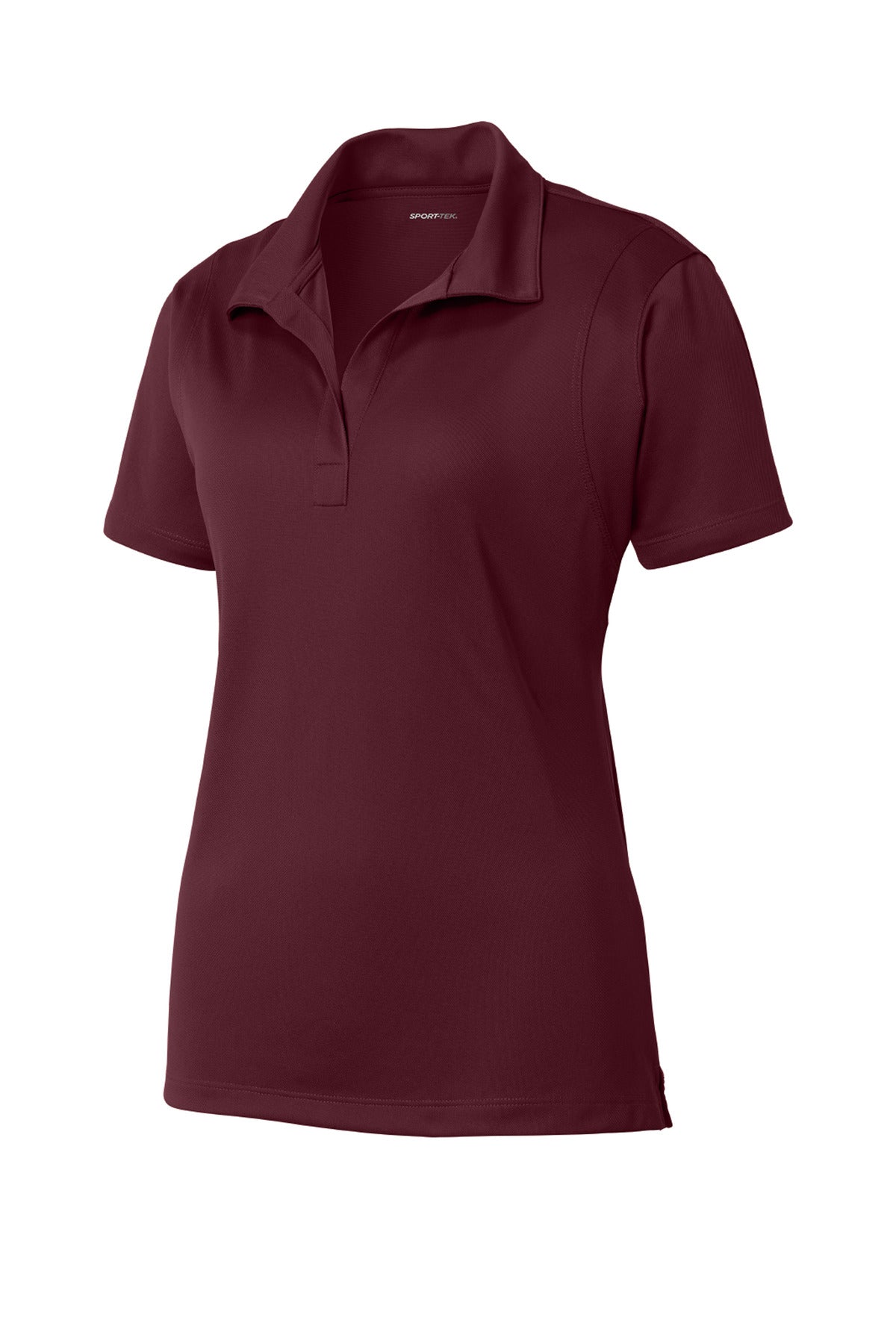 Front View of Maroon Sport-Tek Women's Micropique Sport-Wick Polo. LST650