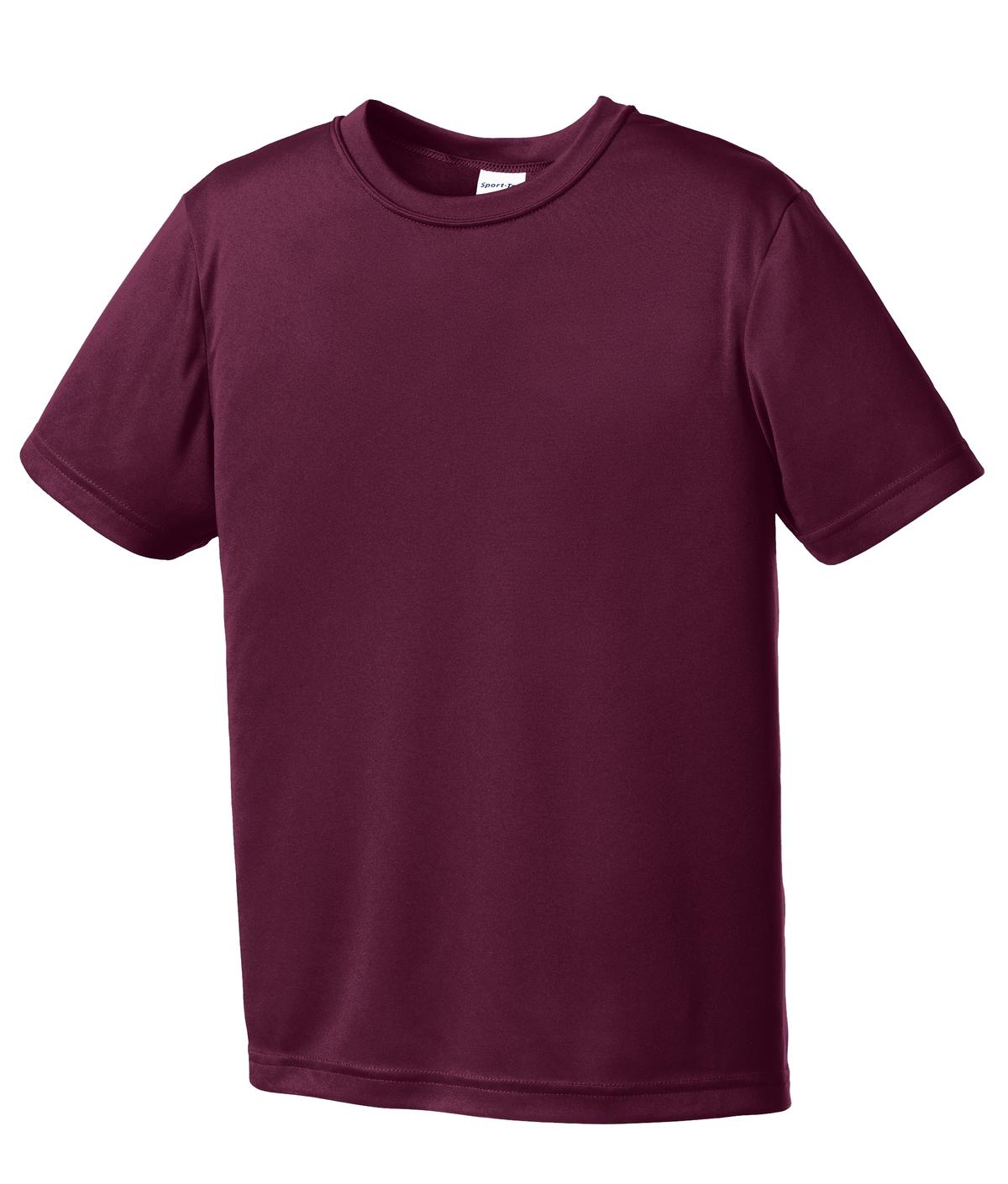 Front View of Maroon Sport-Tek Youth PosiCharge Competitor Tee. YST350