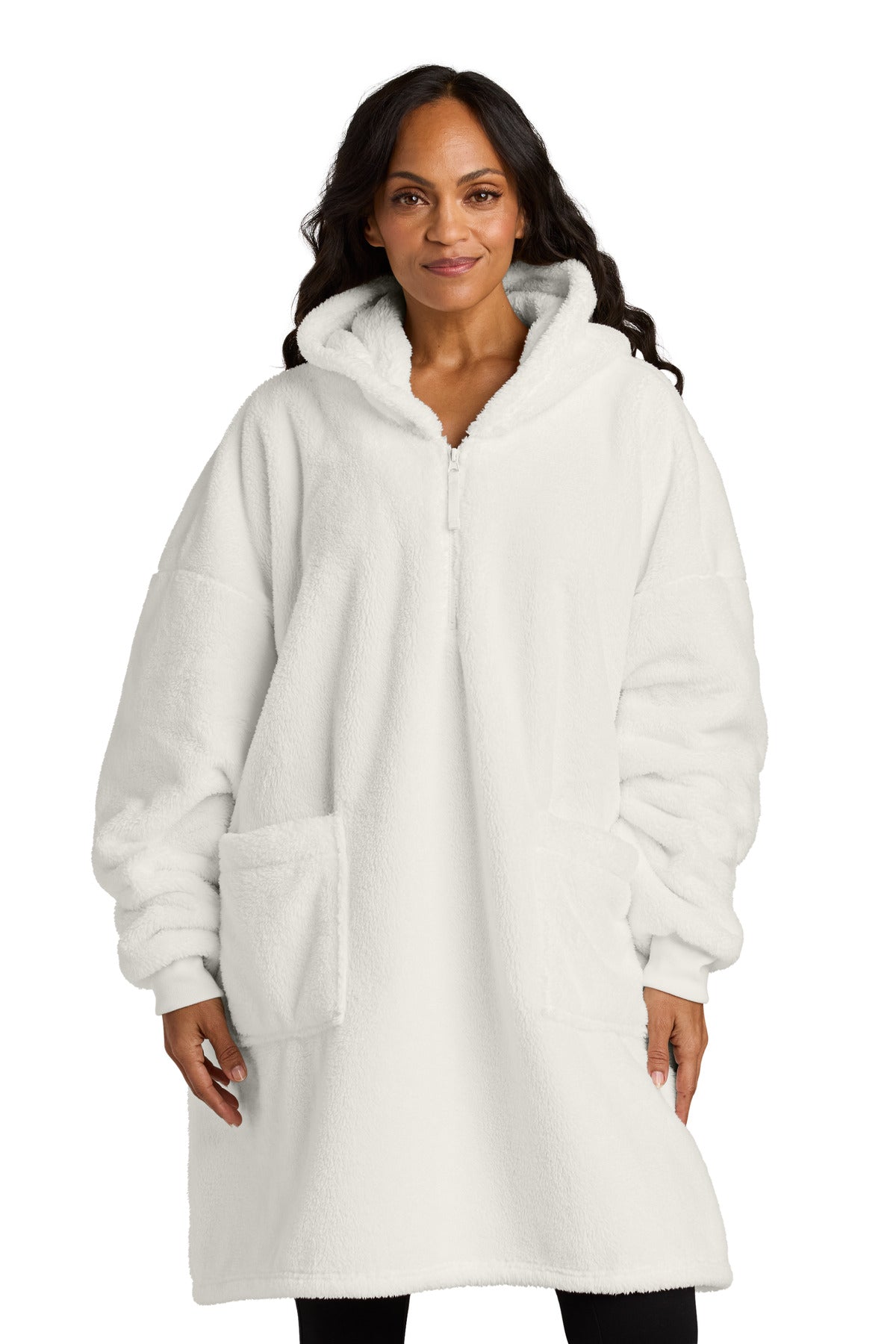 Front View of Marshmllw Port Authority Plush Poncho BP42
