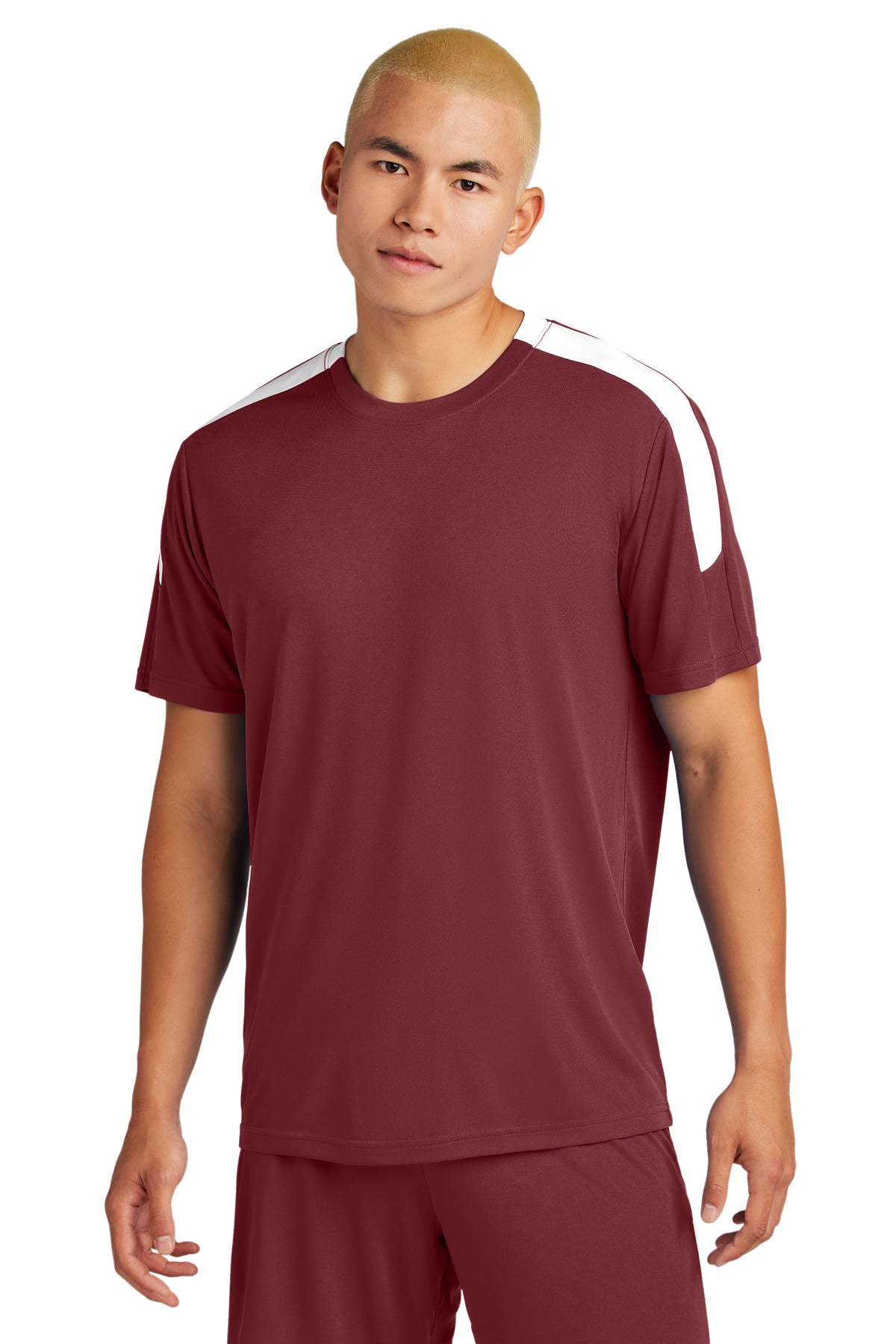 Front View of Mar/White Sport-Tek Competitor United Crew ST100