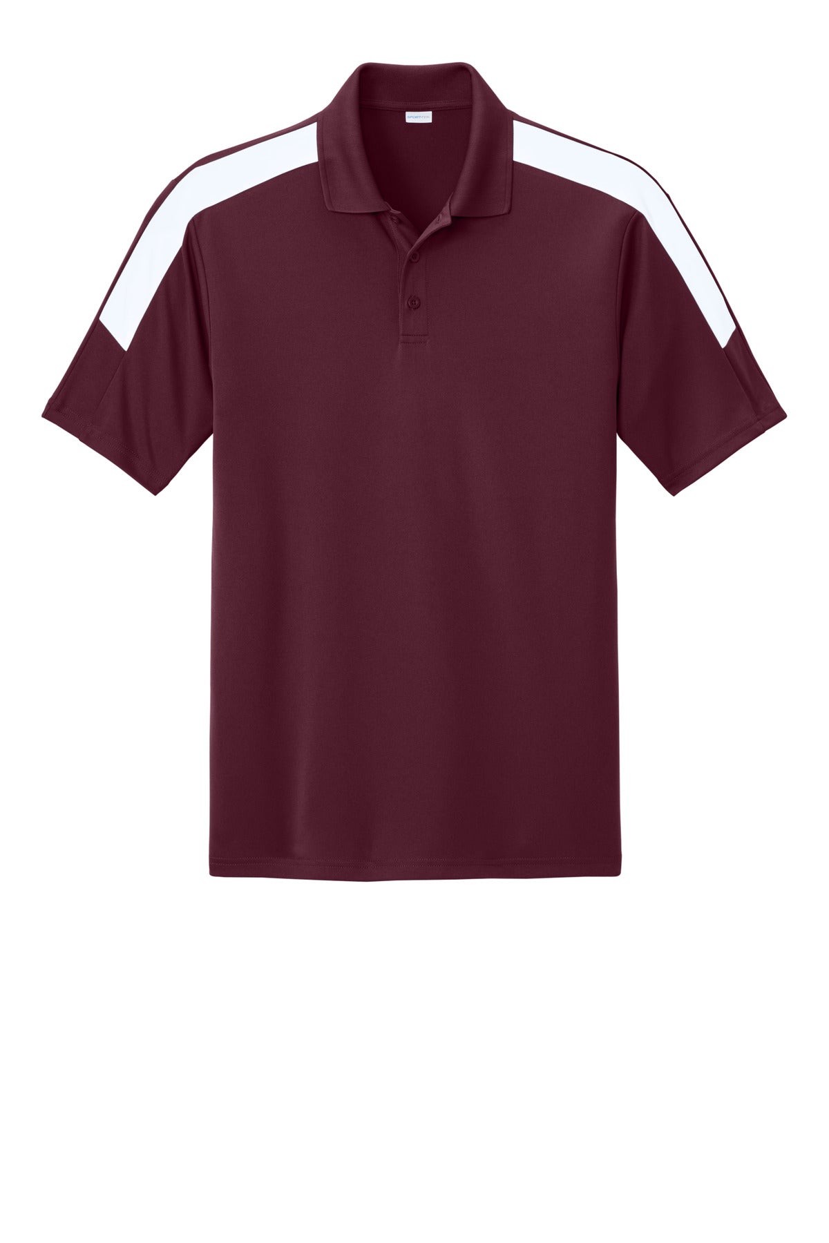 Front View of Mar/White Sport-Tek Competitor United Polo ST104