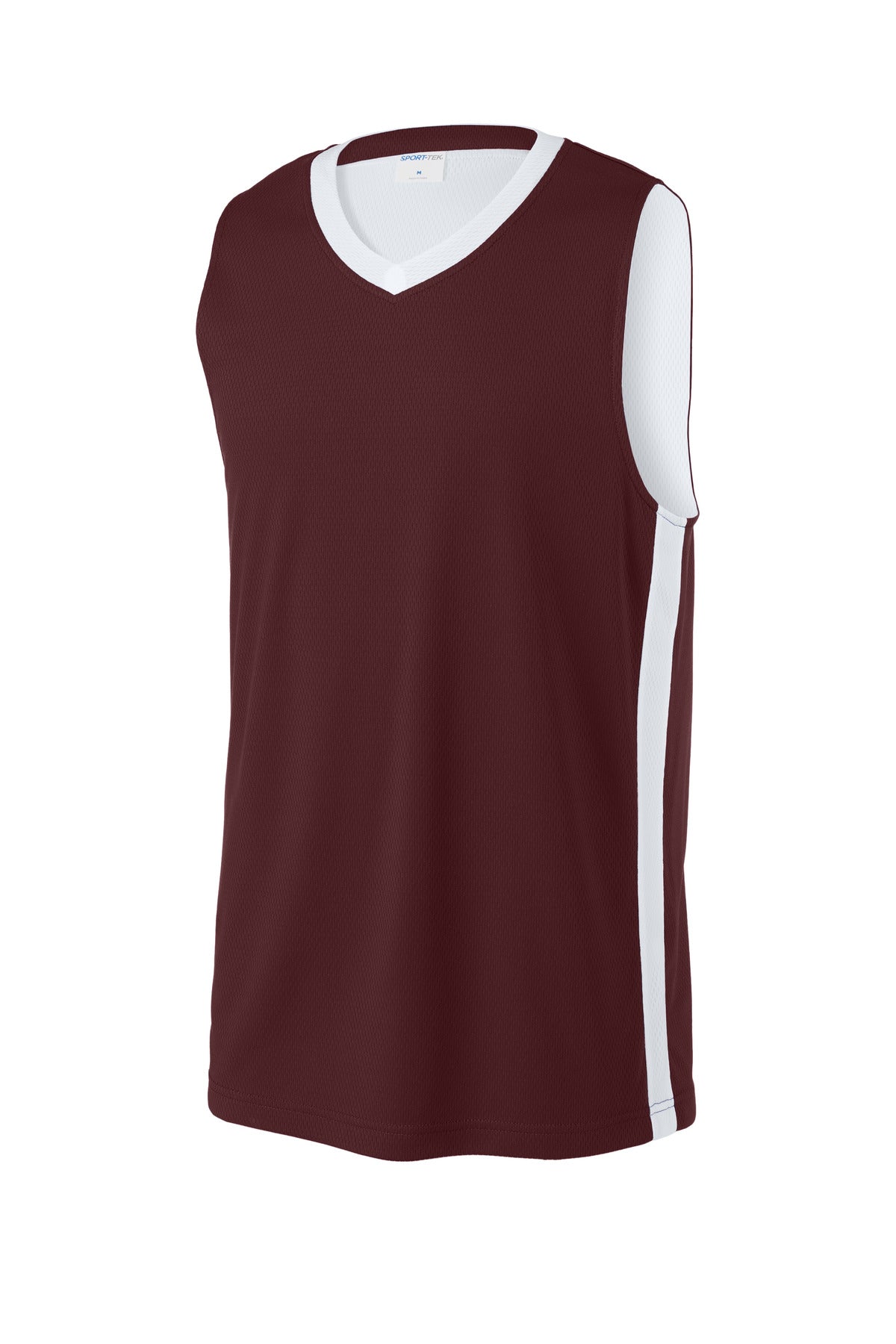 Front View of Mar/White Sport-Tek Rival Basketball Rev Jersey ST900