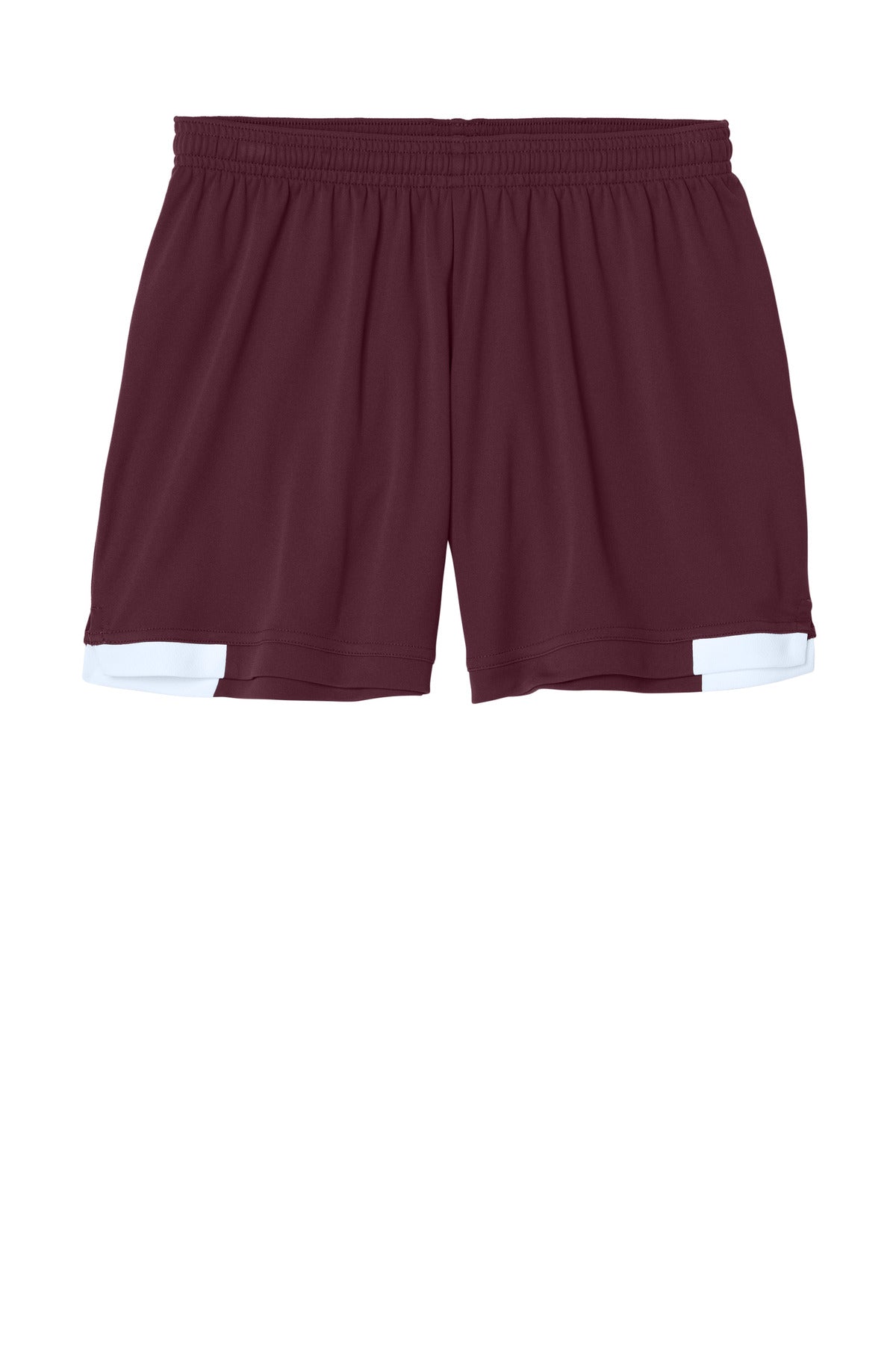 Front View of Mar/White Sport-Tek Women's Club 5" Short LST442