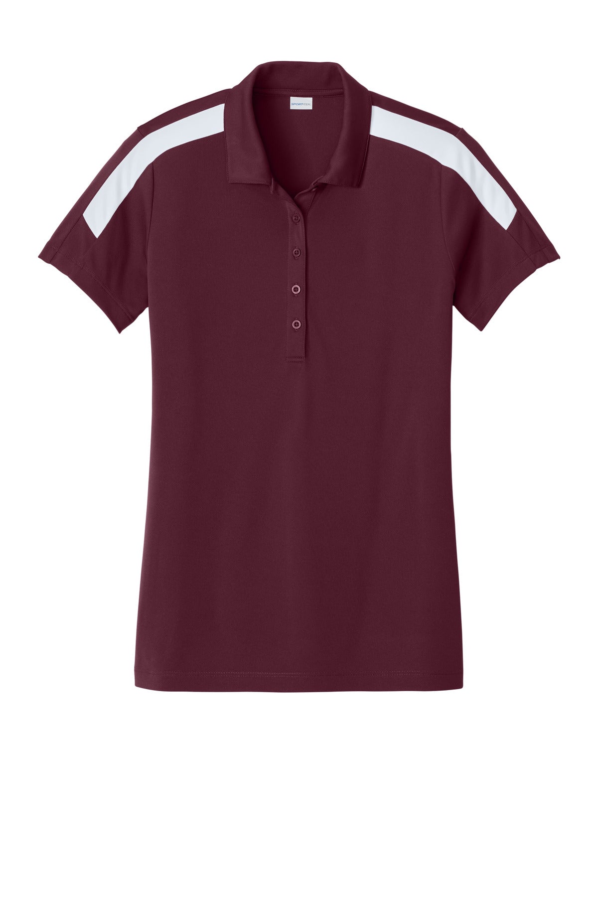Front View of Mar/White Sport-Tek Women's Competitor United Polo LST104