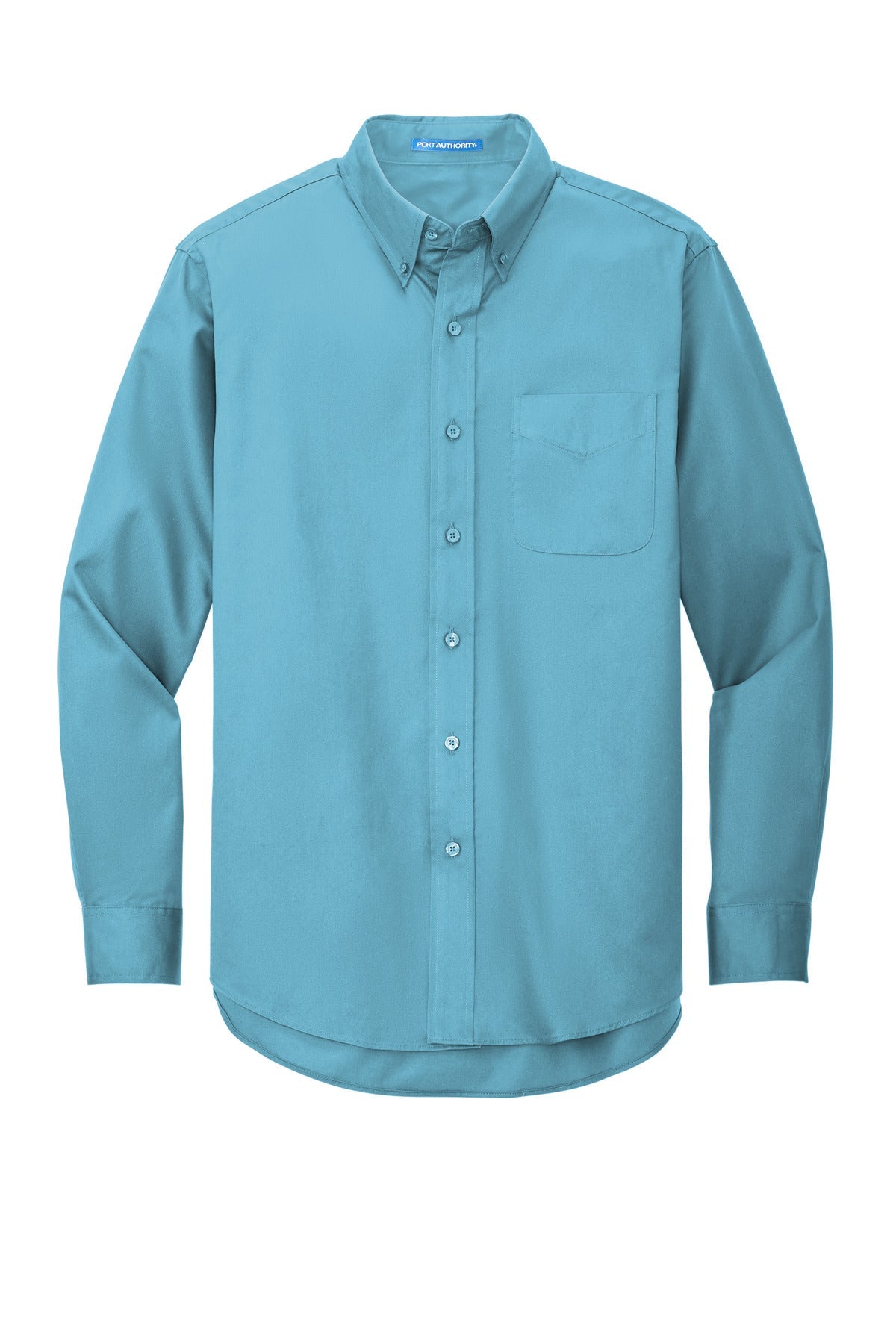 Front View of Maui Blue Port Authority Extended Size Long Sleeve Easy Care Shirt S608ES