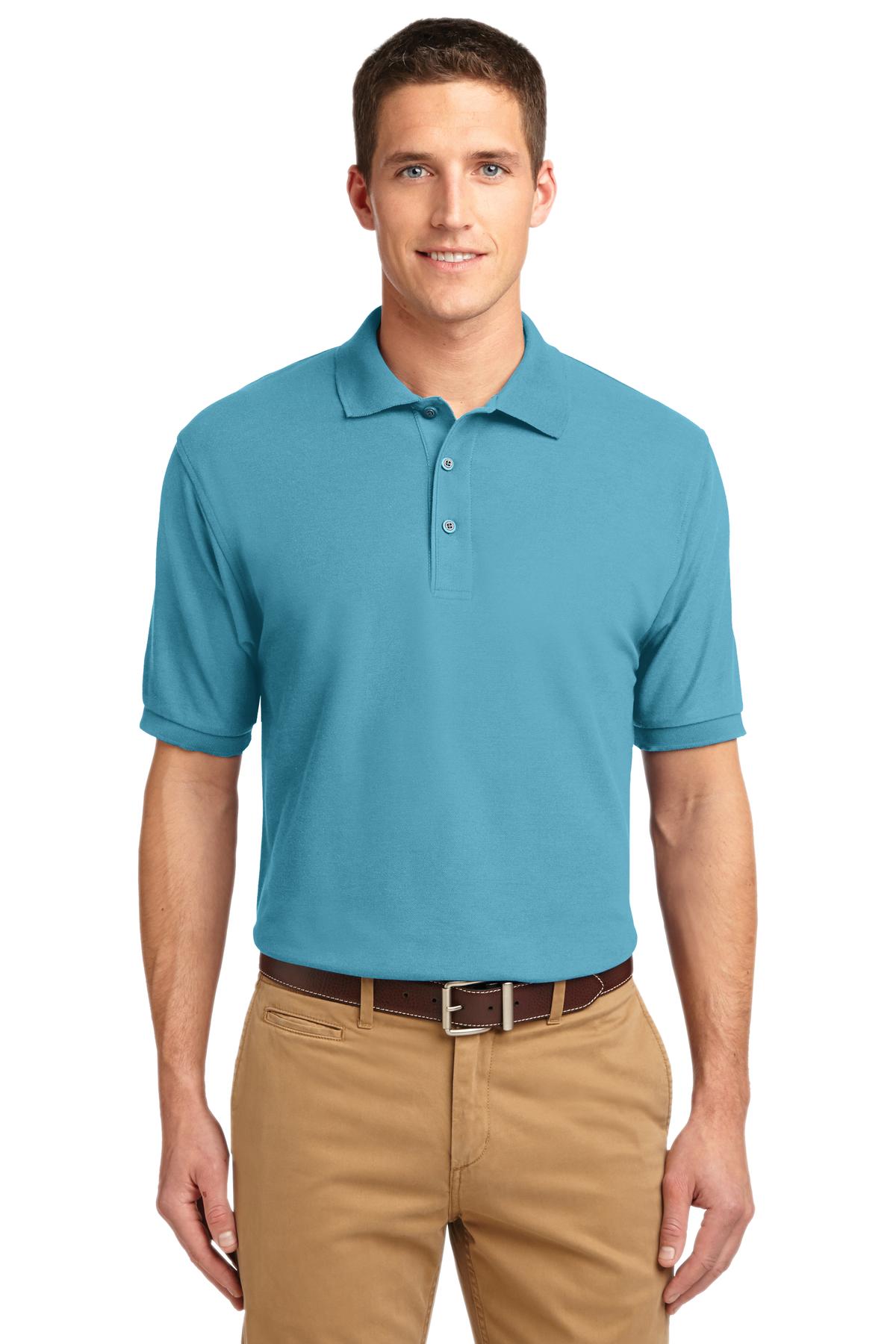 Front View of Maui Blue Port Authority Extended Size Silk Touch Polo K500ES