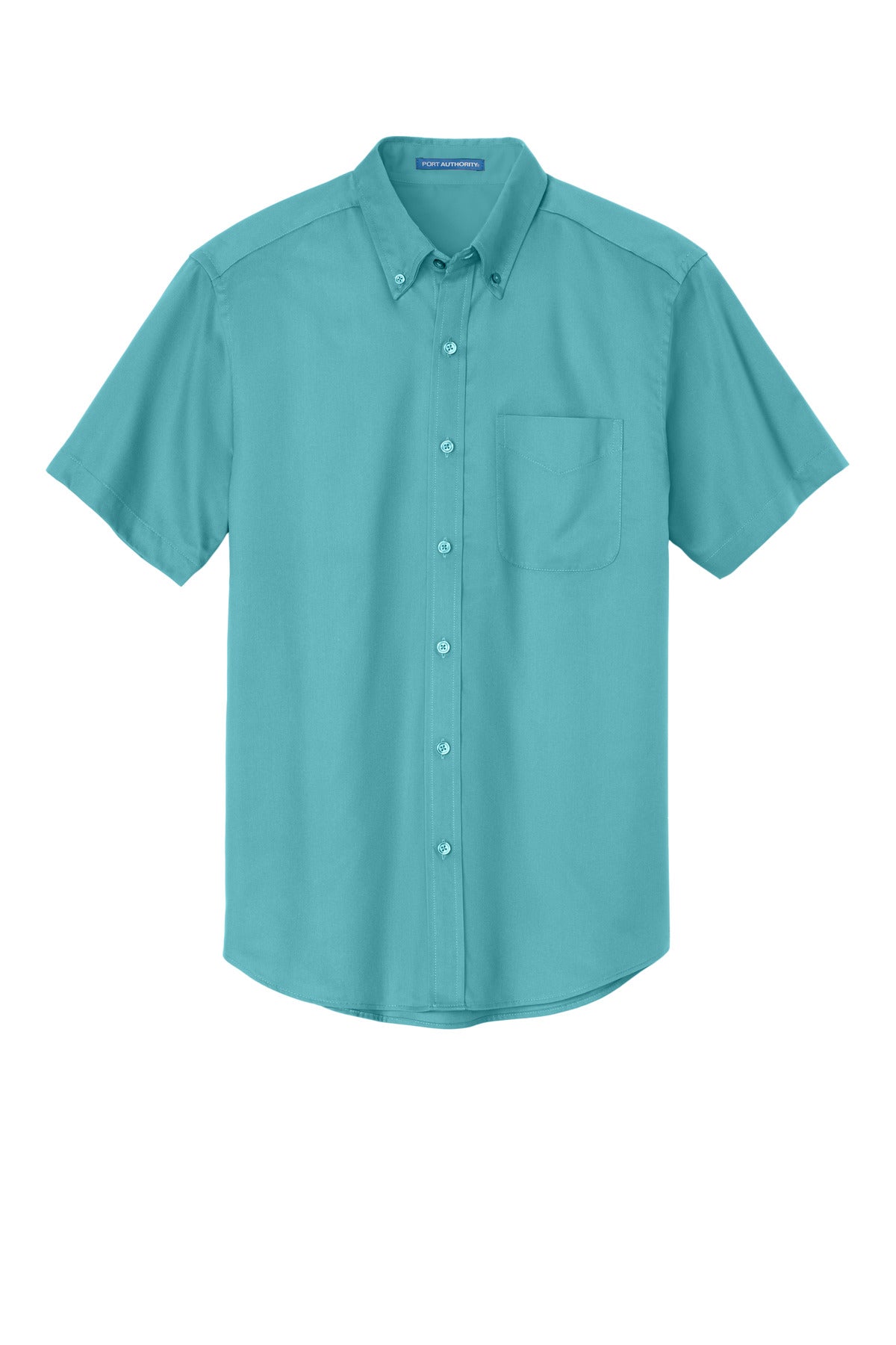 Front View of Maui Blue Port Authority Short Sleeve Easy Care Shirt. S508