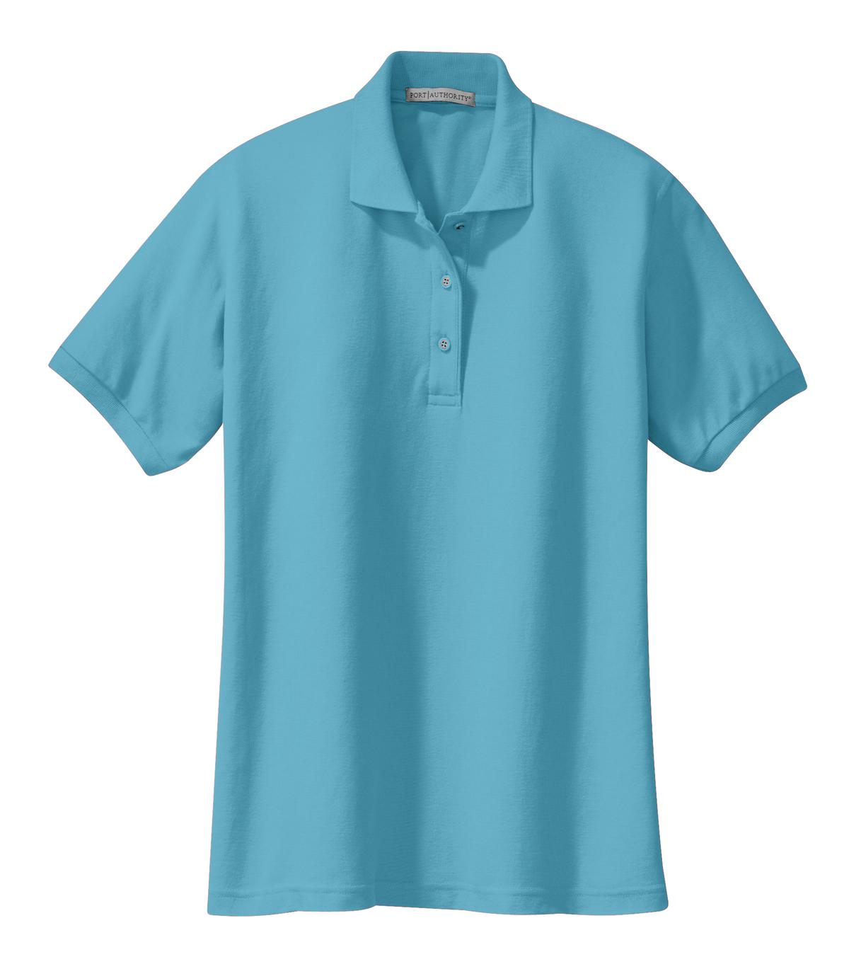 Front View of Maui Blue Port Authority Women's Silk Touch Polo. L500
