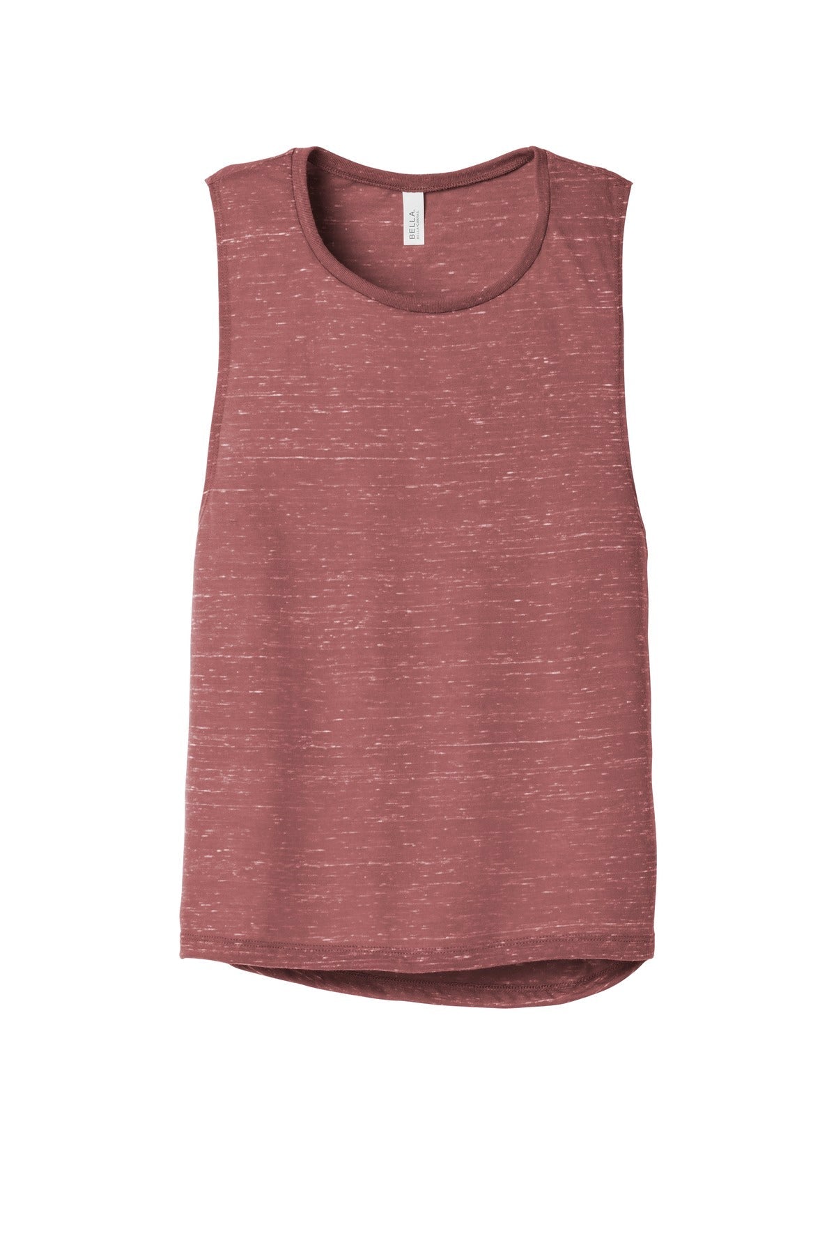 Front View of Mauve Marble BELLA+CANVAS Women's Flowy Scoop Muscle Tank. BC8803