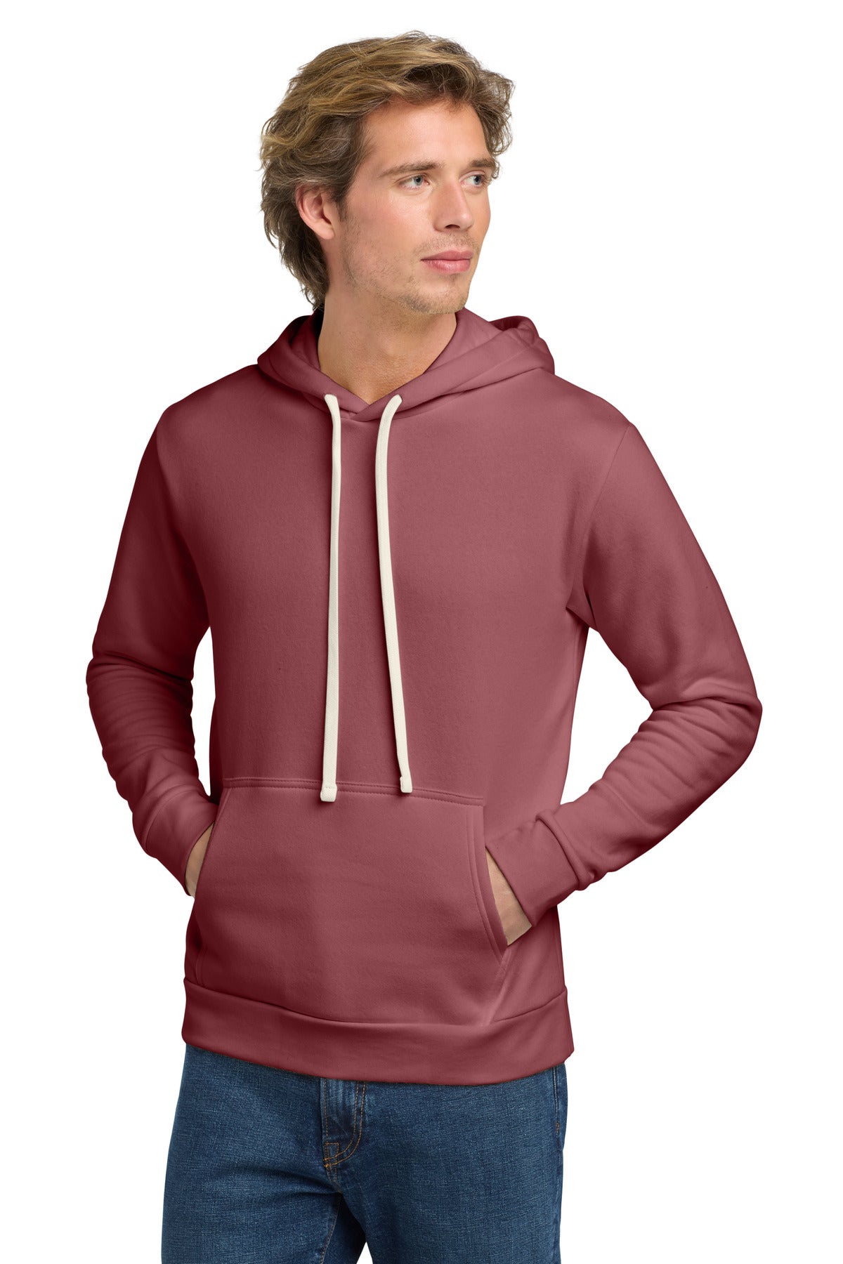Front View of Mauve Next Level Apparel Adult Santa Barbara Pullover Hoodie. NL9303