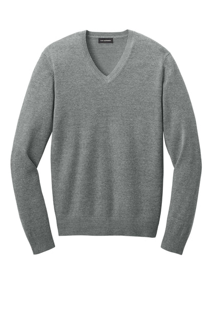 Front View of MdHtGrey Port Authority Easy Care V-Neck Sweater SW2850