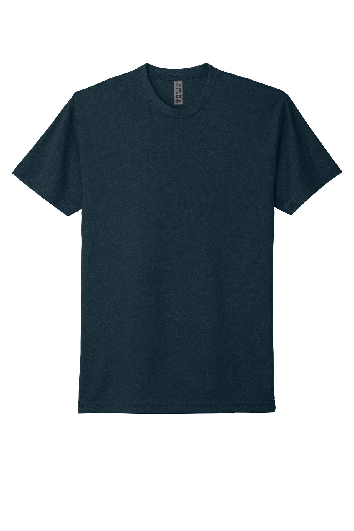 Front View of MdntNavy Next Level Apparel Adult CVC Tee. NL6210