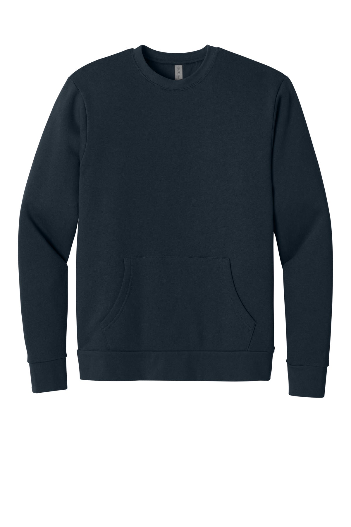 Front View of MdntNavy Next Level Apparel Santa Barbara Pocket Sweatshirt NL9001