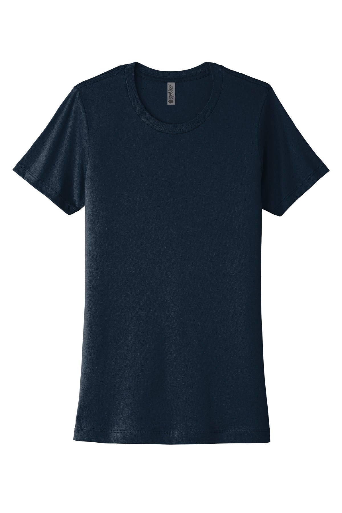 Front View of MdntNavy Next Level Apparel Women's Cotton Tee. NL3900