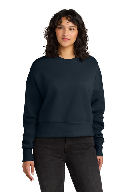 Front View of MdntNavy Next Level Apparel Women's Heavyweight Sweatshirt NL9087