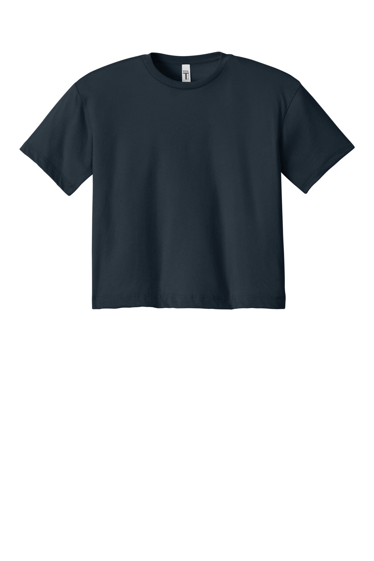 Front View of MdntNavy Next Level Apparel Women's Ideal Crop Top NL1580