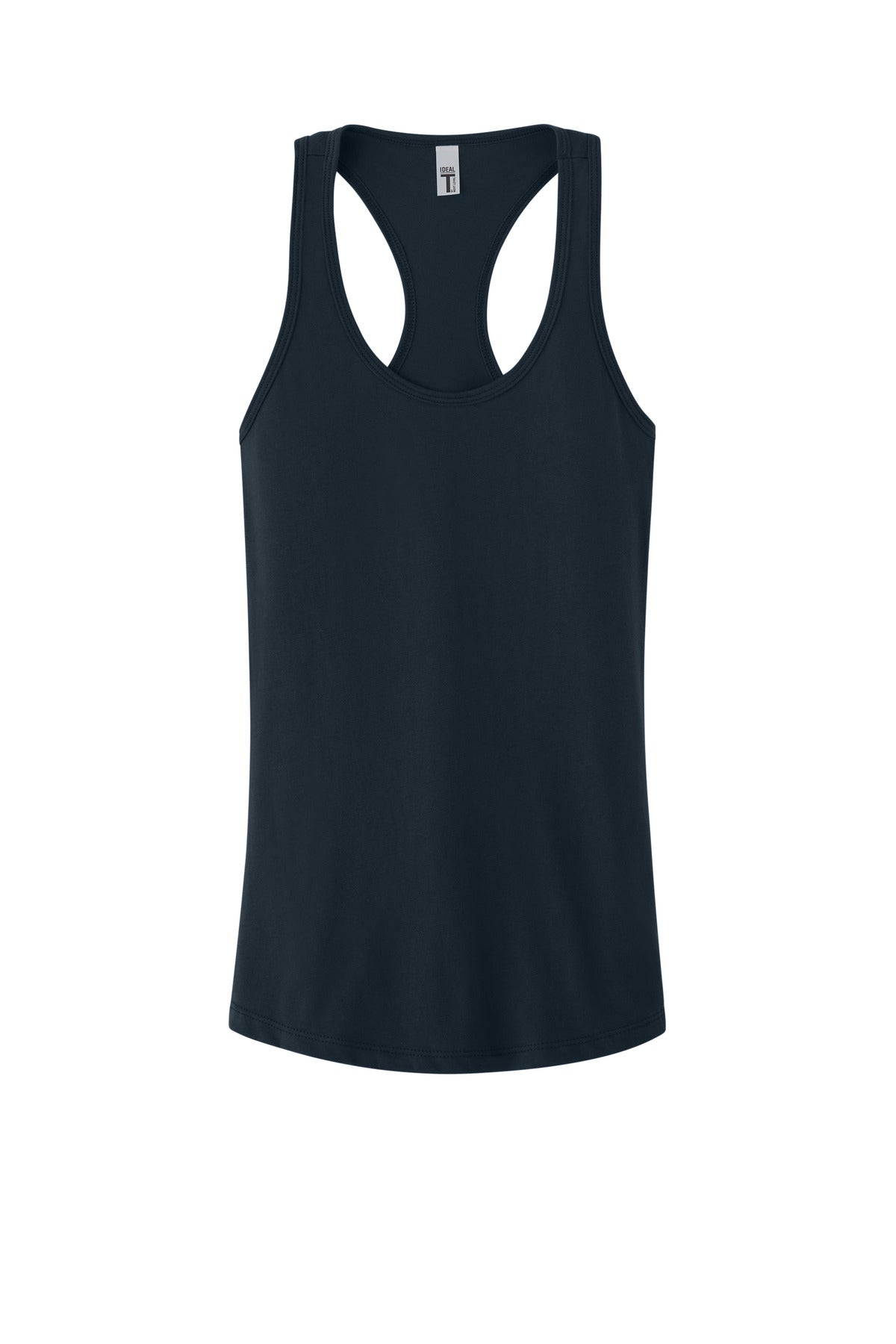 Front View of MdntNavy Next Level Apparel Women's Ideal Racerback Tank NL1533