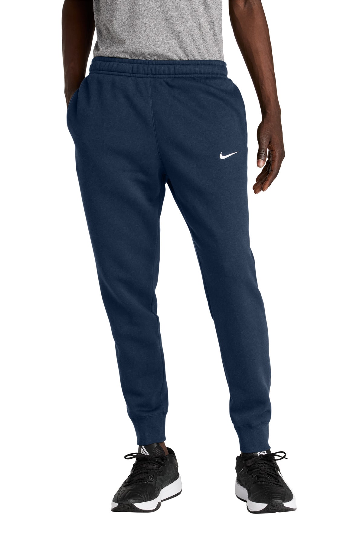 Front View of MdntNavy Nike Club Fleece Jogger NKHM8045