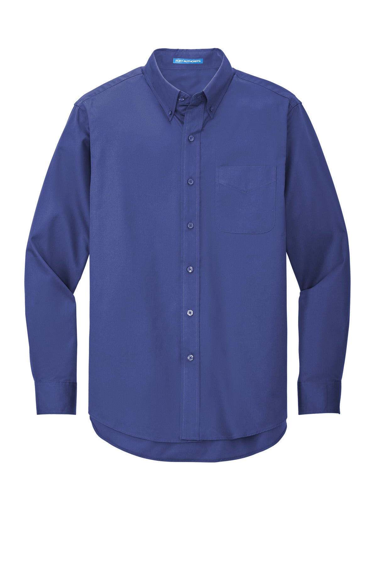 Front View of Mediter. Blue Port Authority Long Sleeve Easy Care Shirt S608