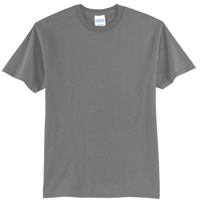 Front View of Medium Grey Port & Co Core Blend Tee. PC55