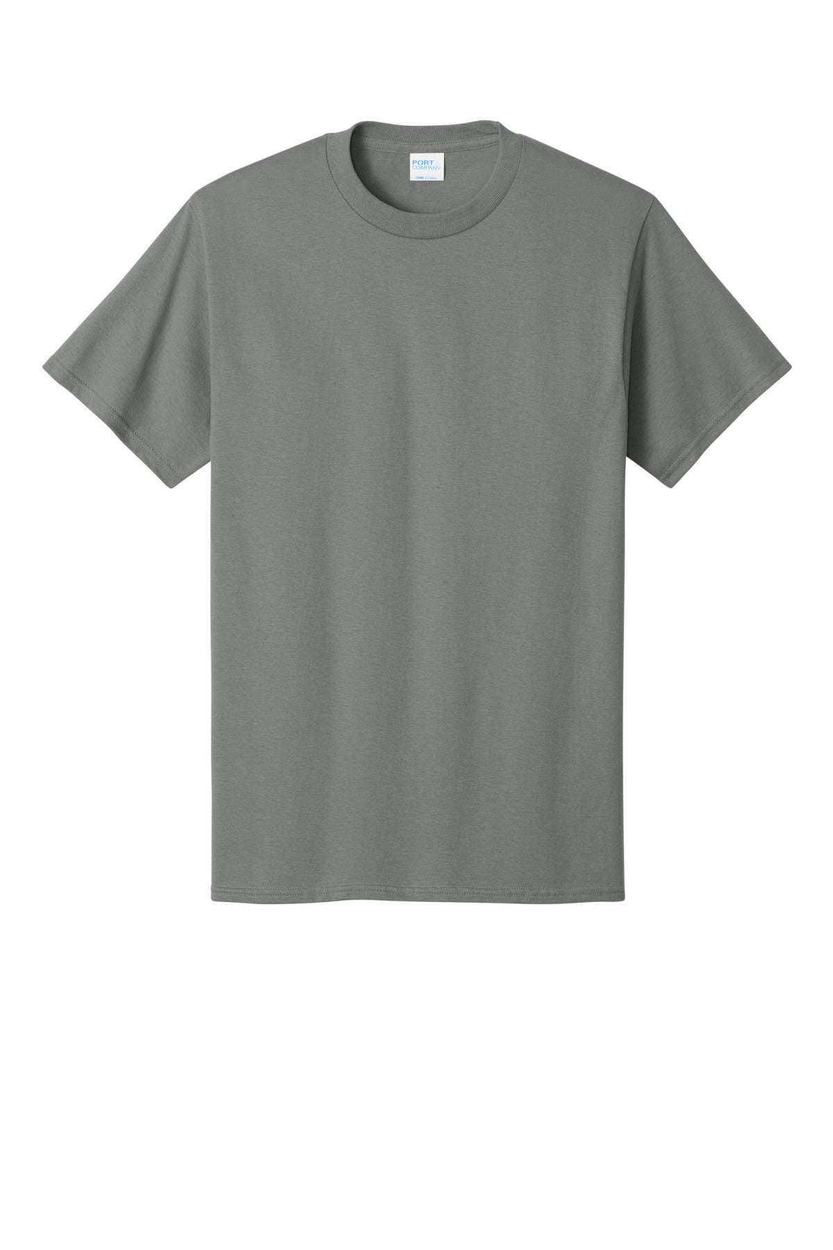 Front View of Medium Grey Port & Co Core Cotton Tee. PC54