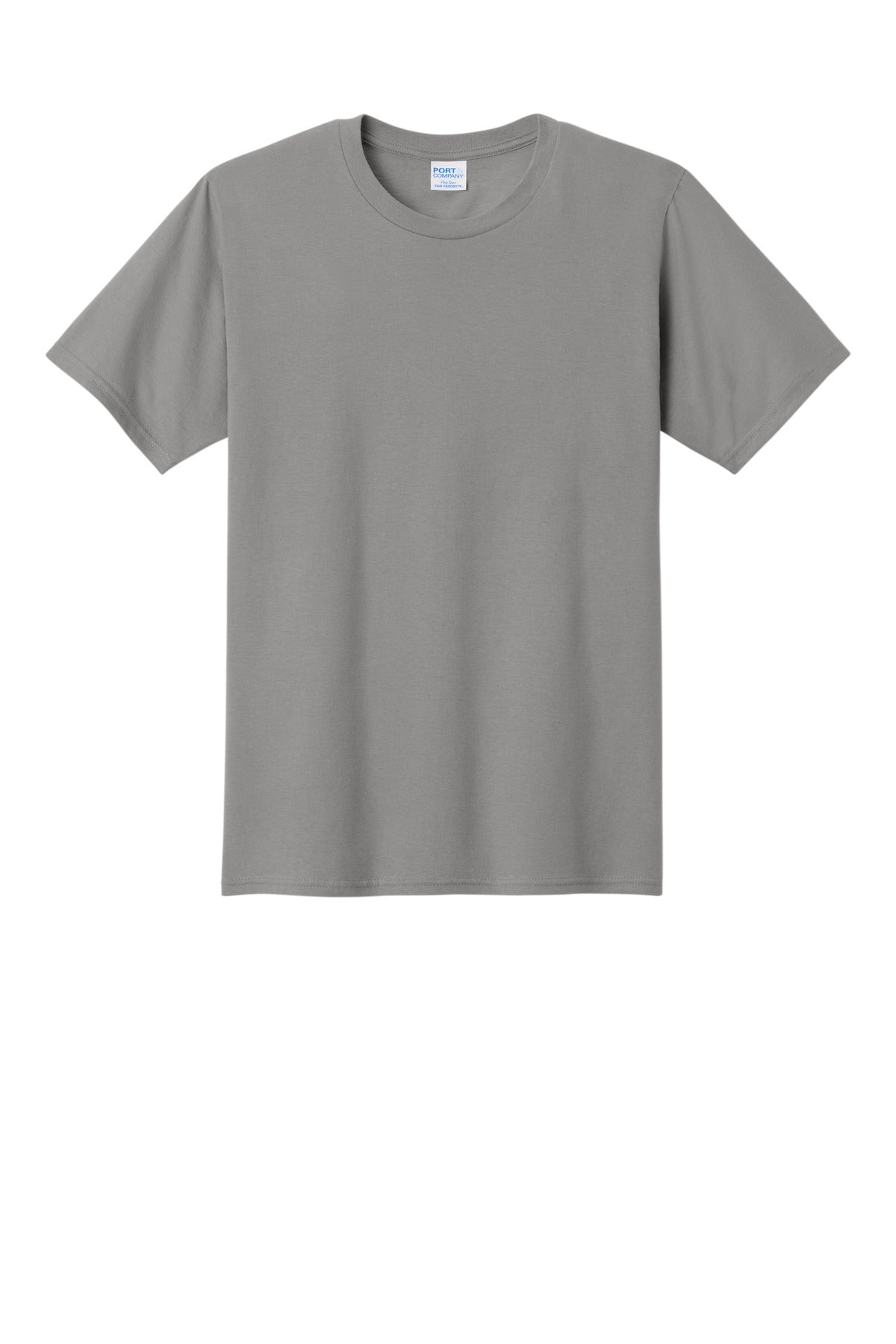Front View of Medium Grey Port & Co Fan Favorite Tee. PC450