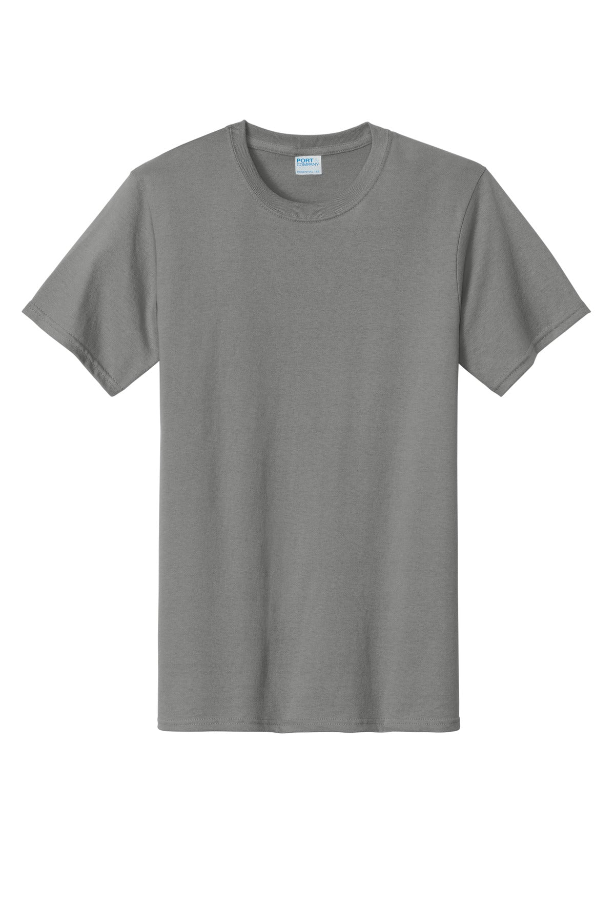 Front View of Medium Grey Port & Co Tall Essential Tee. PC61T