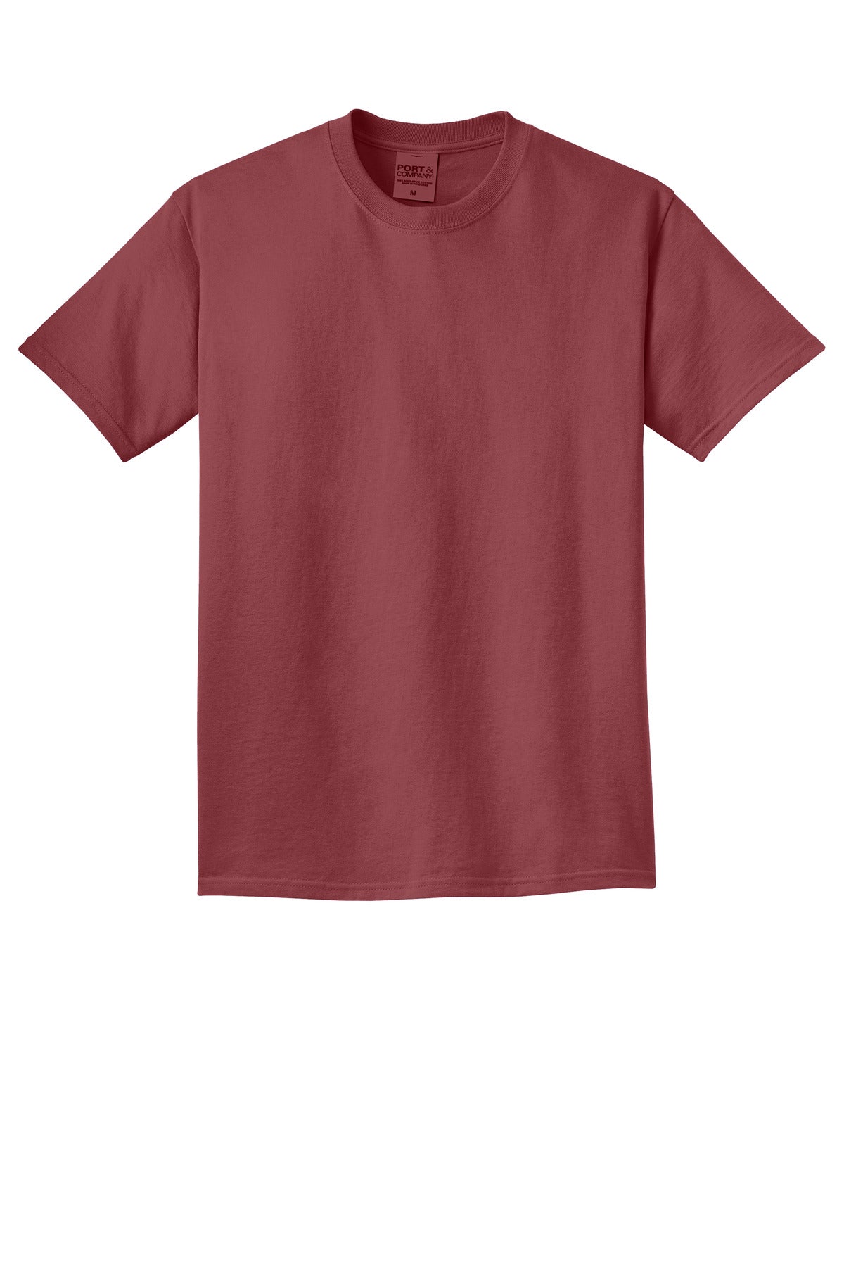 Front View of Merlot Port & Co Beach Wash Garment-Dyed Tee. PC099