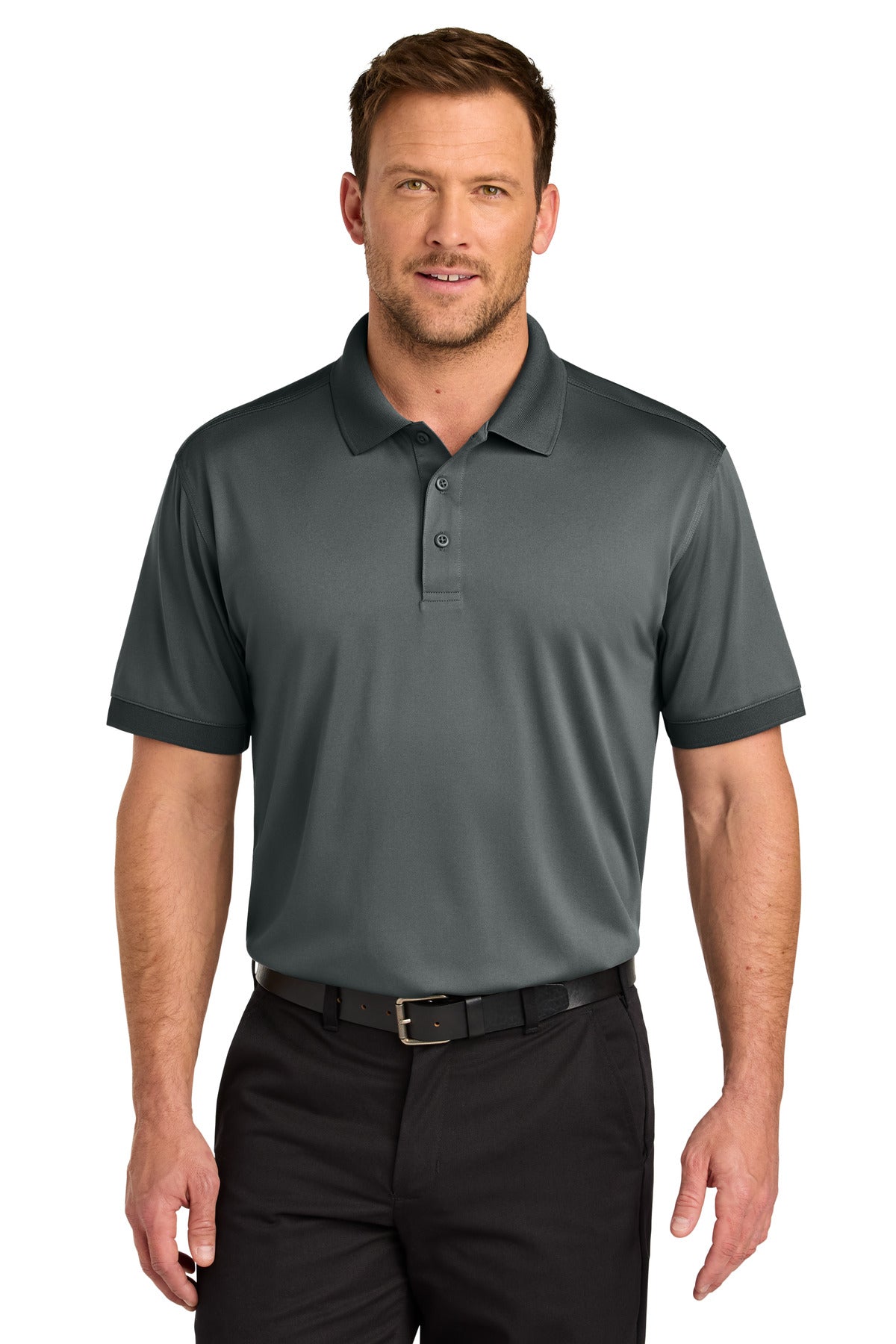 Front View of MetalGrey CornerStone Workwear Pro Polo CS450