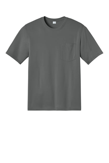 Front View of MetalGrey CornerStone Workwear Pro Short Sleeve Pocket Tee CS440P