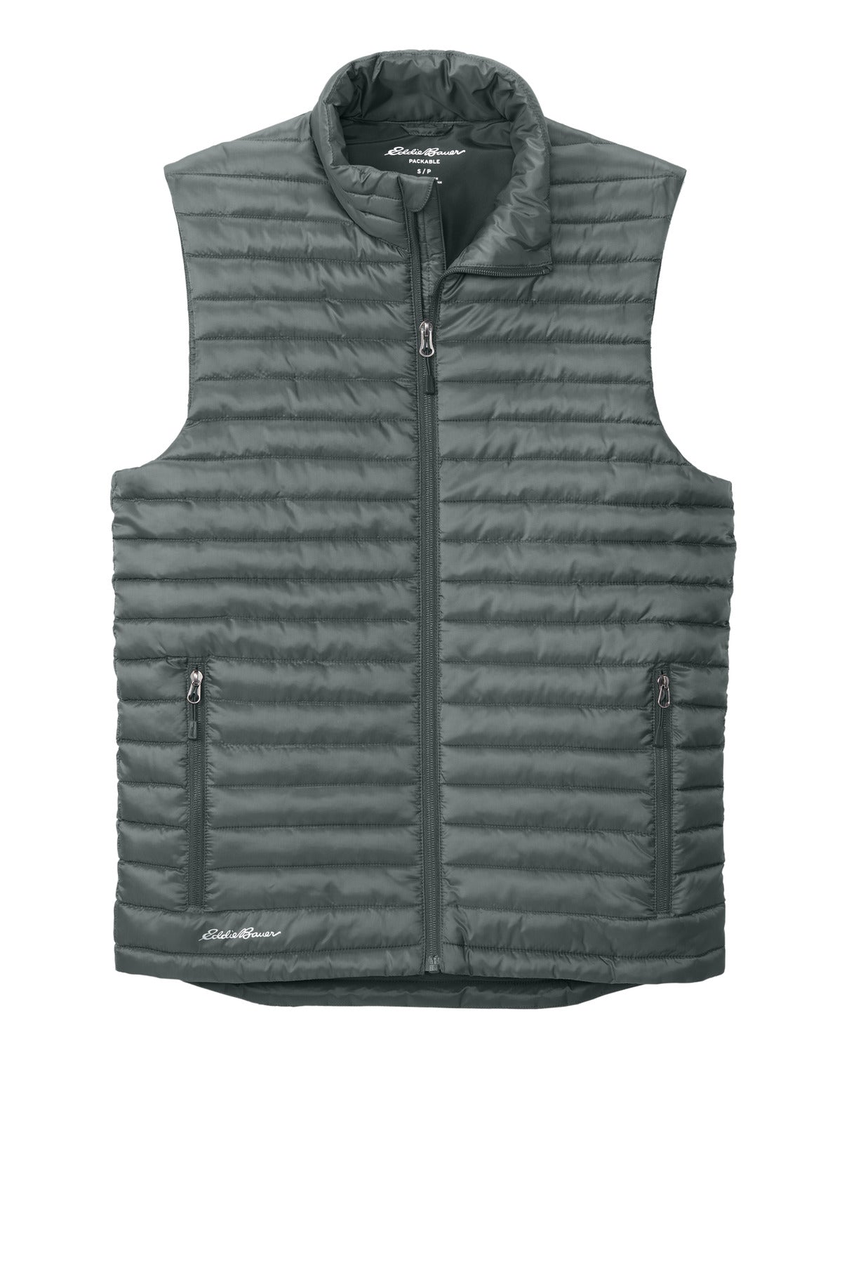 Front View of MetalGrey Eddie Bauer Packable Quilted Vest EB516