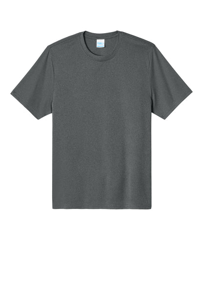 Front View of MetalGryHt Port & Co Heather Performance Tee PC390