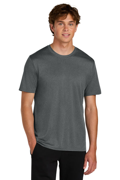 Front View of MetalGryHt Port & Co Heather Performance Tee PC390