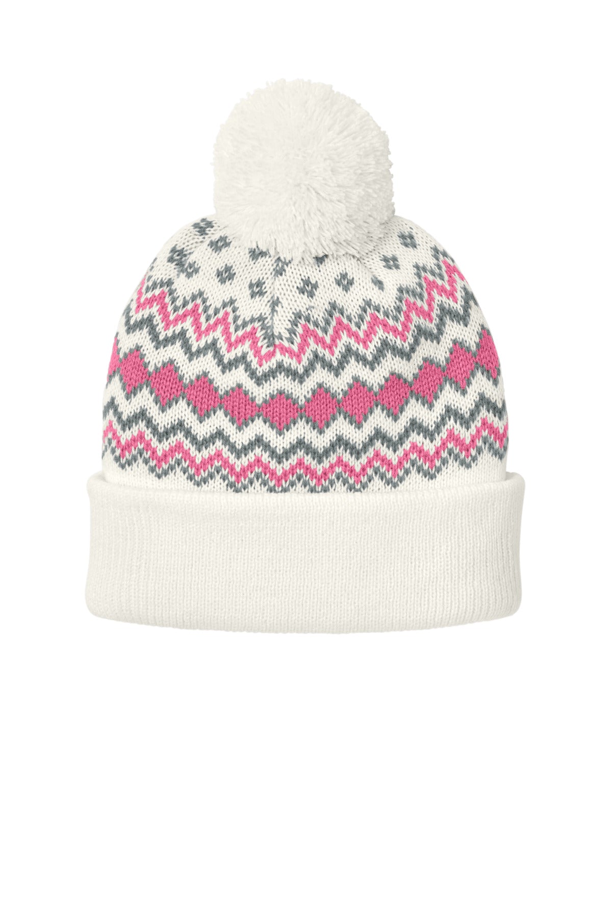 Front View of Mh/AwP/GsG Port Authority Alpine Pom Beanie C991
