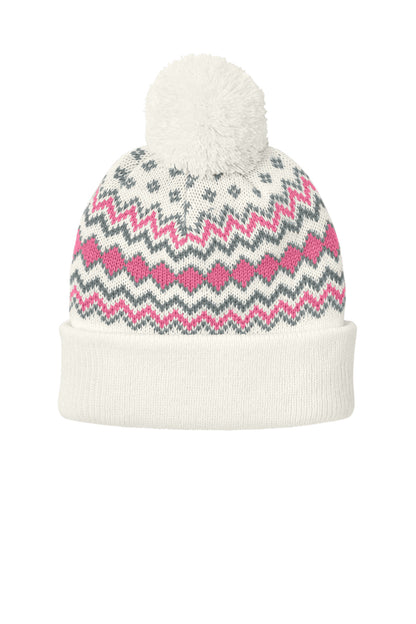 Front View of Mh/AwP/GsG Port Authority Alpine Pom Beanie C991