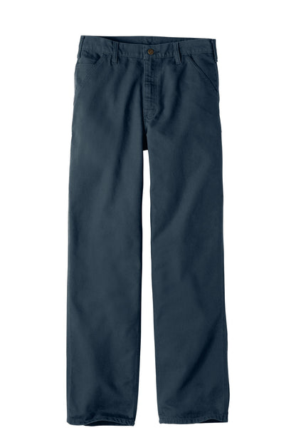 Front View of Midnight Carhartt Washed-Duck Work Dungaree. CTB11