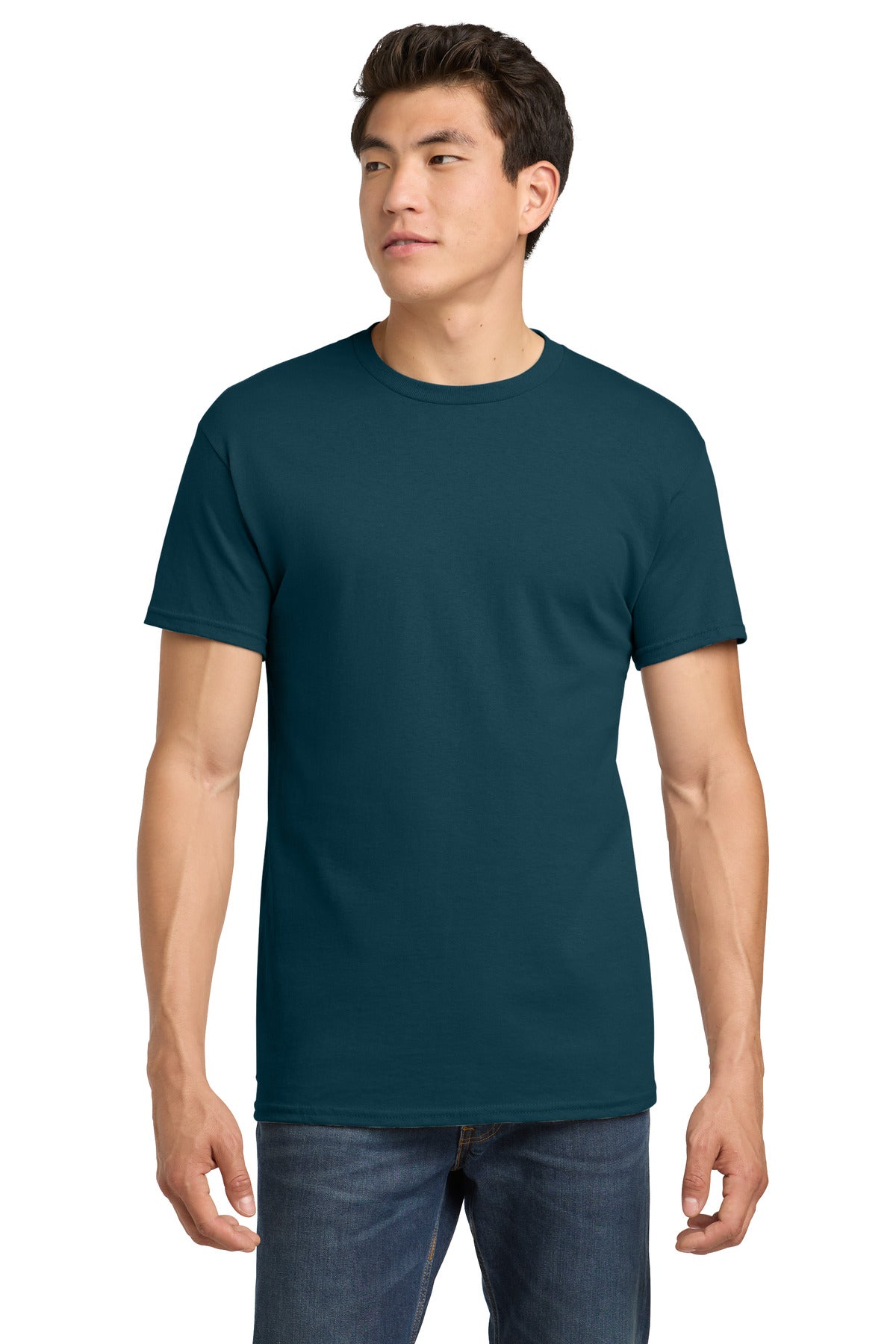 Front View of Midnight Gildan - Heavy Cotton 100% Cotton T-Shirt. 5000
