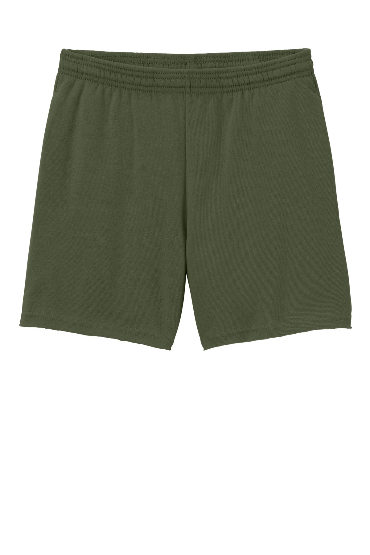 Front View of MilGreen BELLA+CANVAS Women's Cutoff Sweatshort BC3787