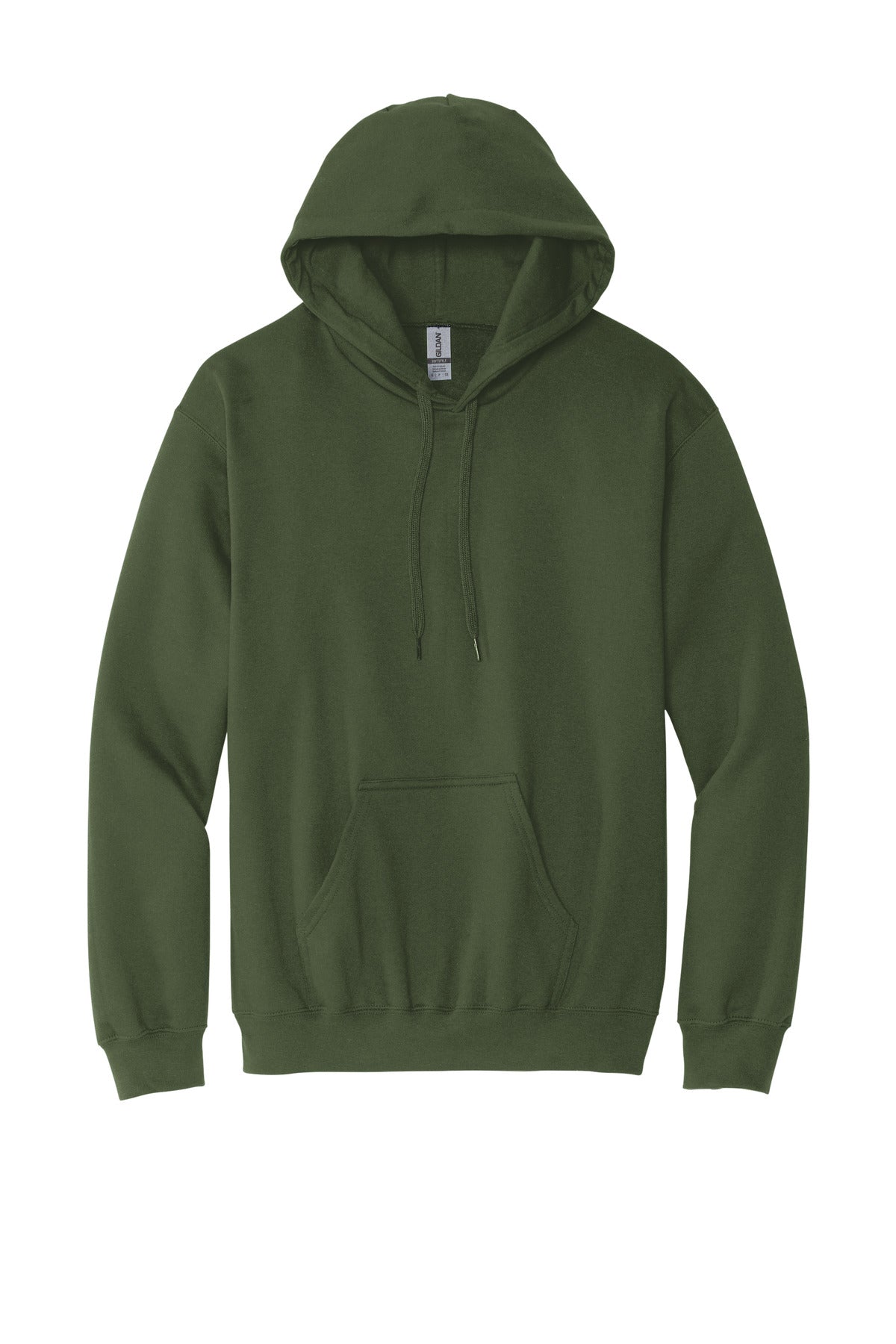 Front View of MilGreen Gildan Softstyle Midweight Pullover Hooded Sweatshirt SF500