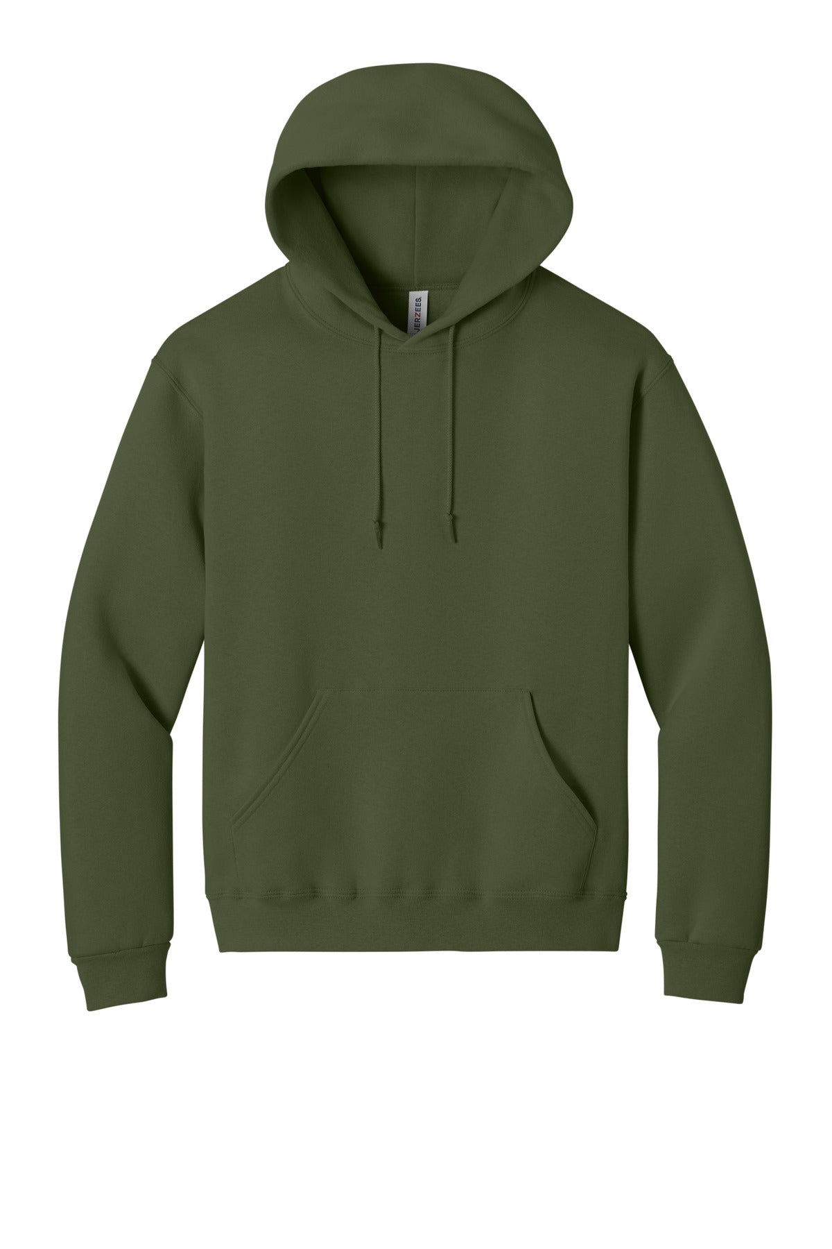 Front View of MilGreen Jerzees Rugged Unisex Hooded Sweatshirt H12M