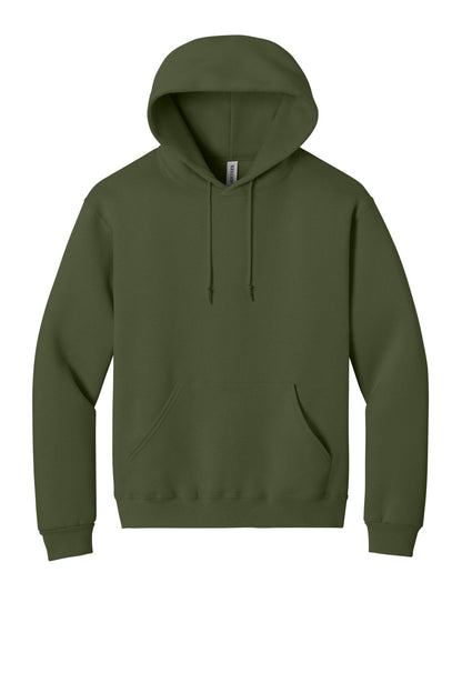 Front View of MilGreen Jerzees Rugged Unisex Hooded Sweatshirt H12M