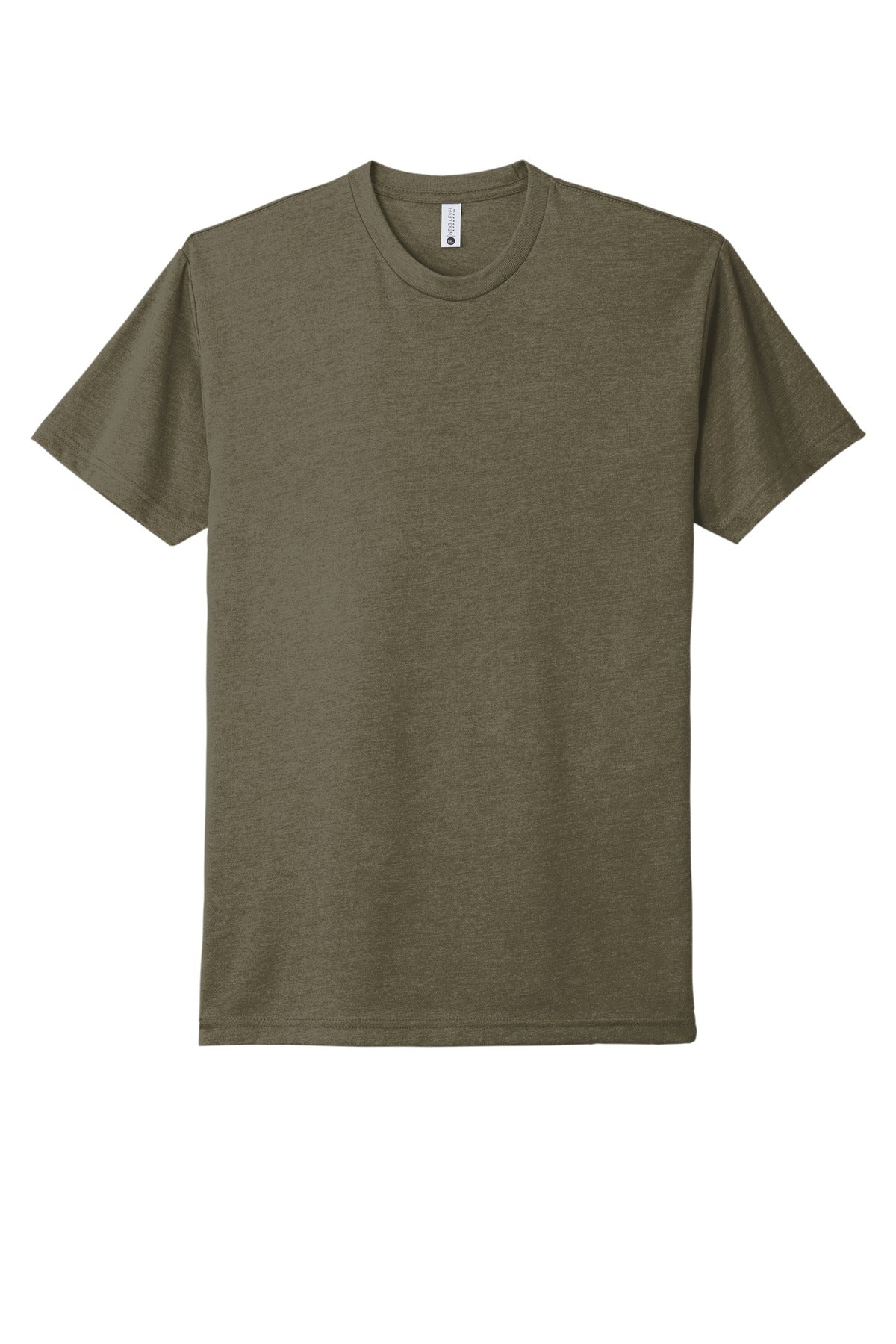 Front View of MilGreen Next Level Apparel Adult CVC Tee. NL6210