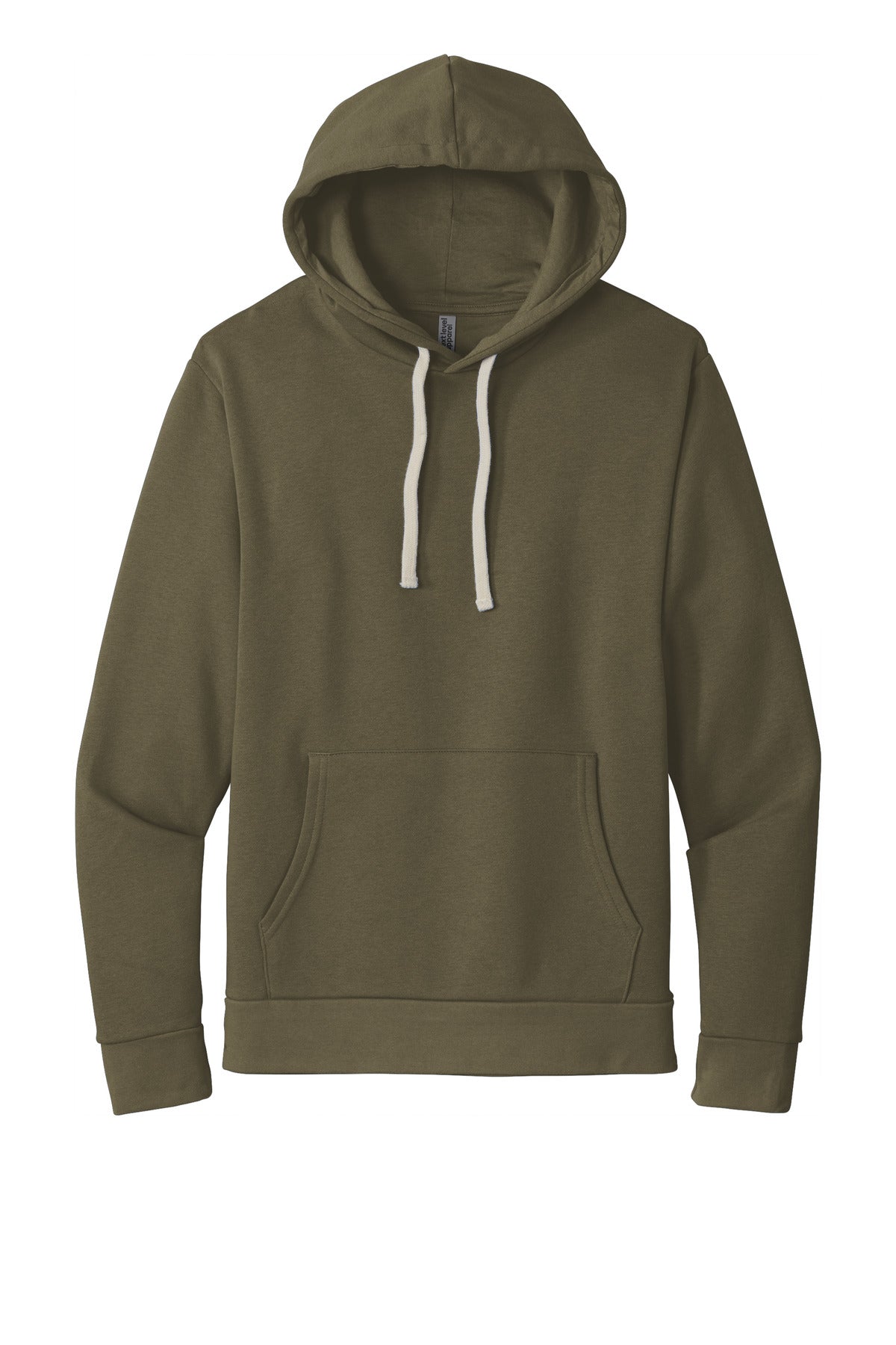 Front View of MilGreen Next Level Apparel Adult Santa Barbara Pullover Hoodie. NL9303