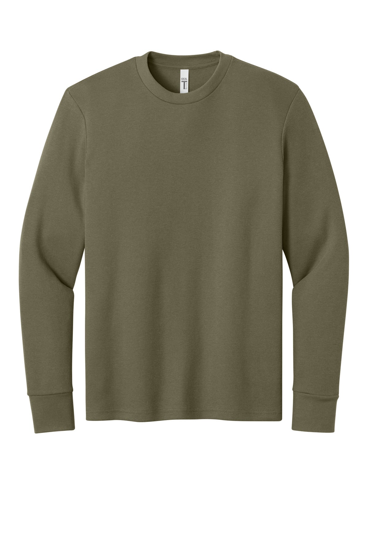 Front View of MilGreen Next Level Apparel Ideal Thermal Long Sleeve Tee NL8211