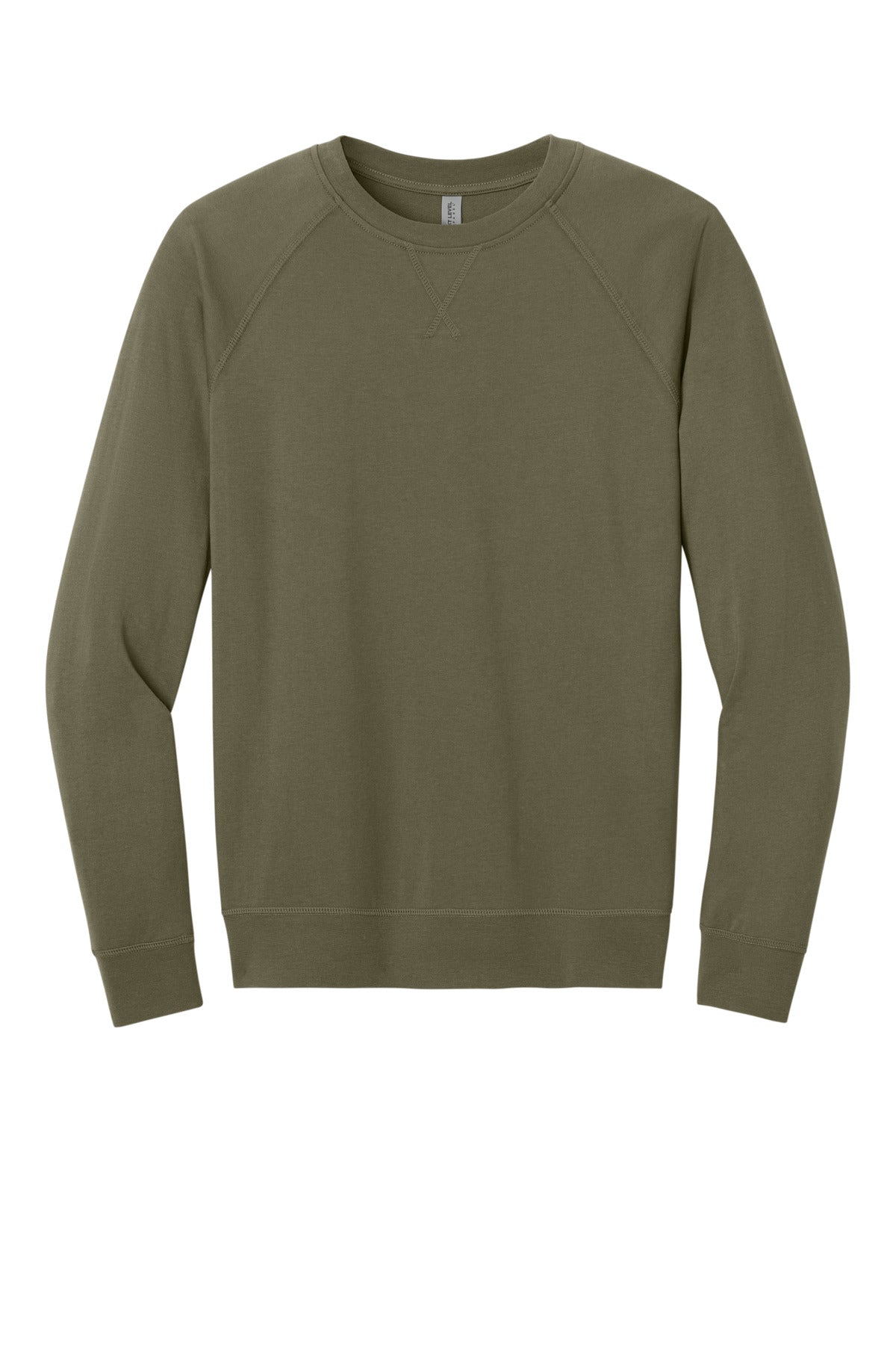 Front View of MilGreen Next Level Apparel Laguna Raglan Sweatshirt NL9000