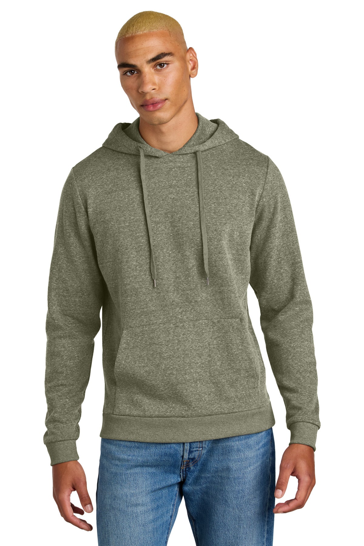 Front View of MilGrnFst District Perfect Tri Fleece Pullover Hoodie DT1300