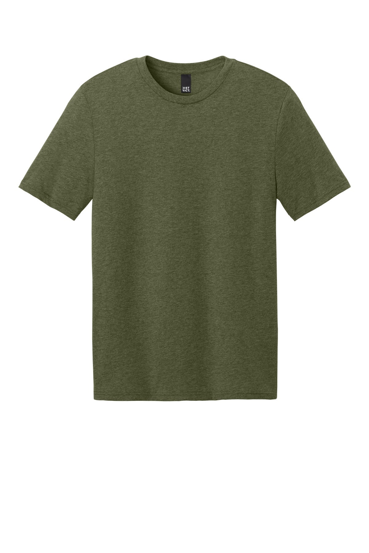 Front View of MilGrnHtr District Perfect Weight CVC Tee DT184