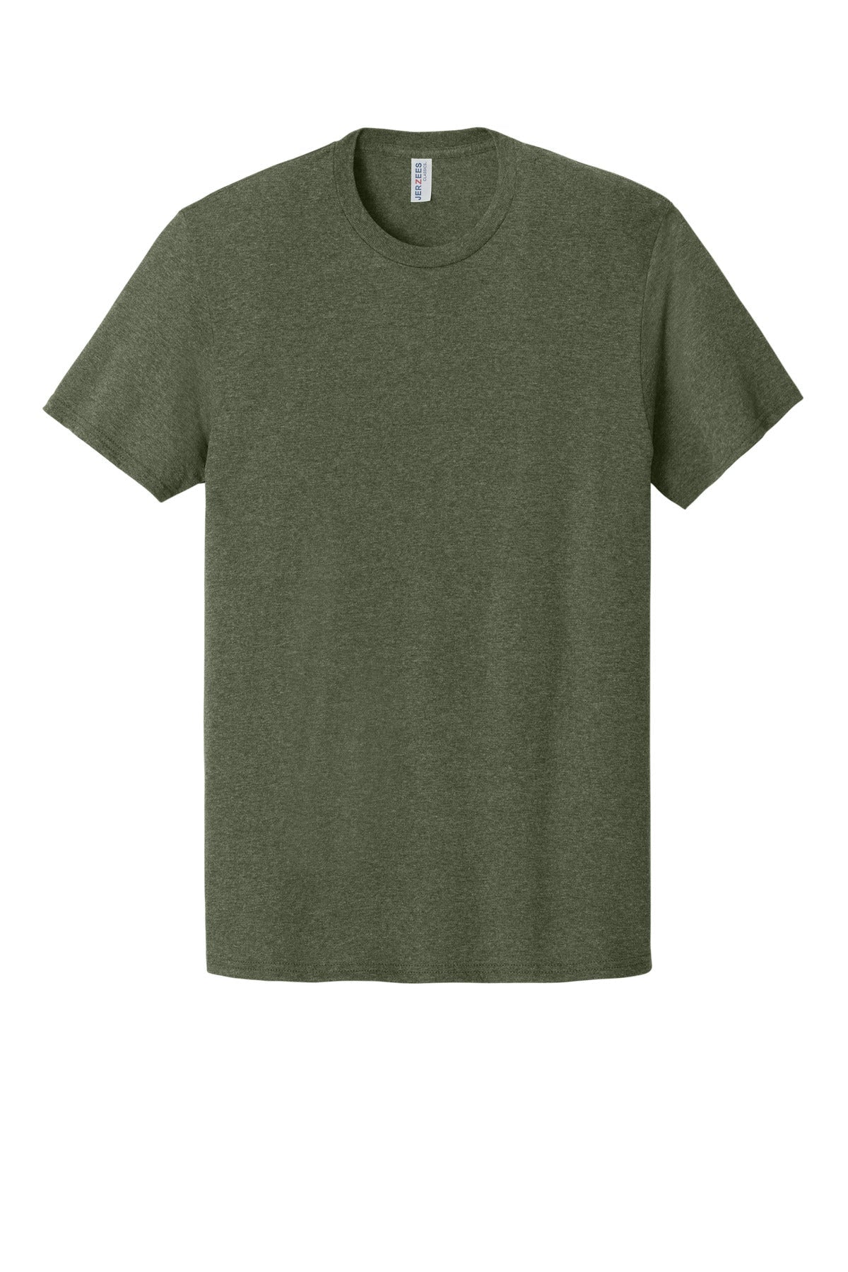 Front View of MilGrnHtr Jerzees Classics Unisex Cotton T-Shirt 363M